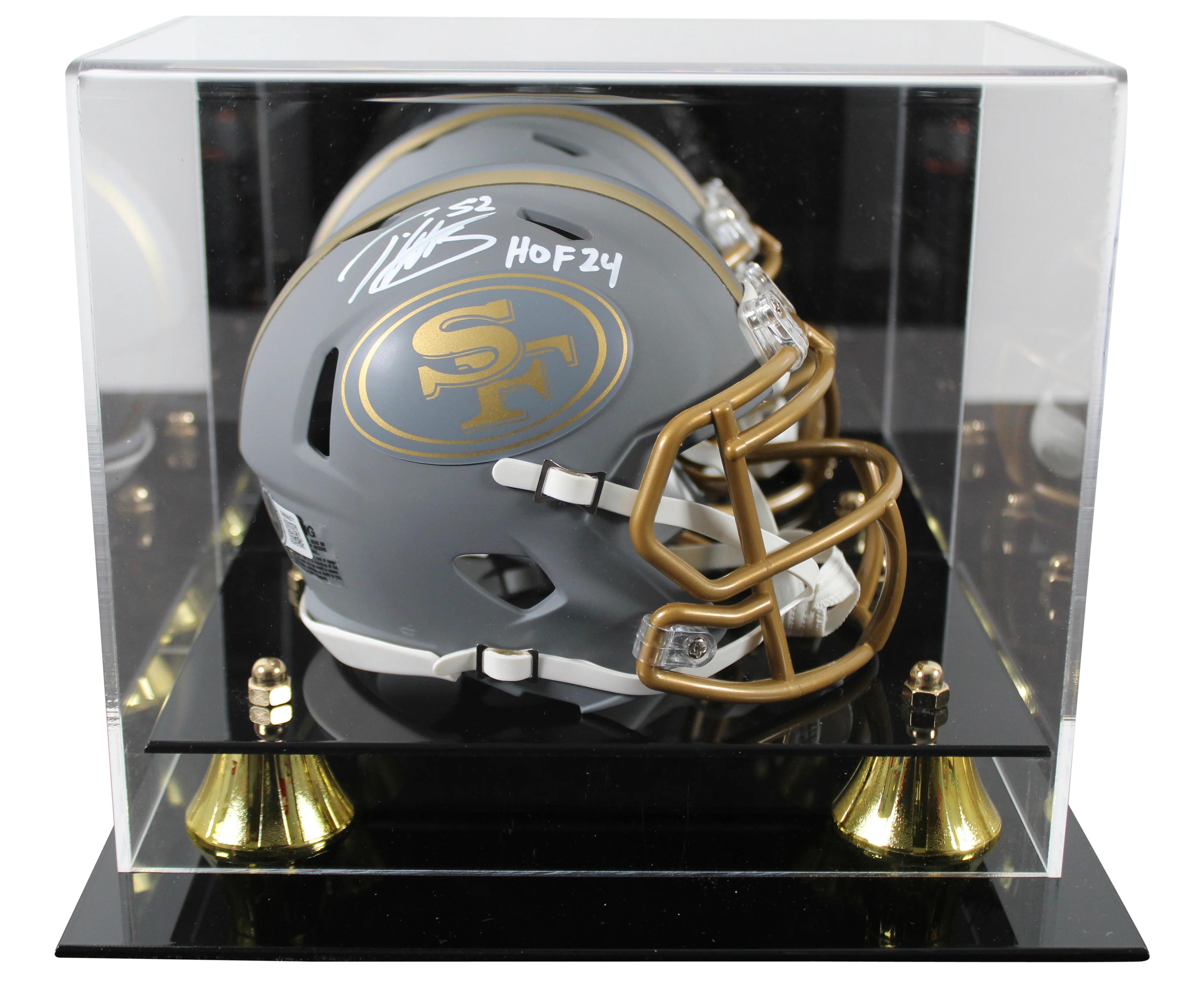 49ers Patrick Willis "HOF 24" Signed Slate Speed Mini Helmet W/ Case BAS Witness - Image 2