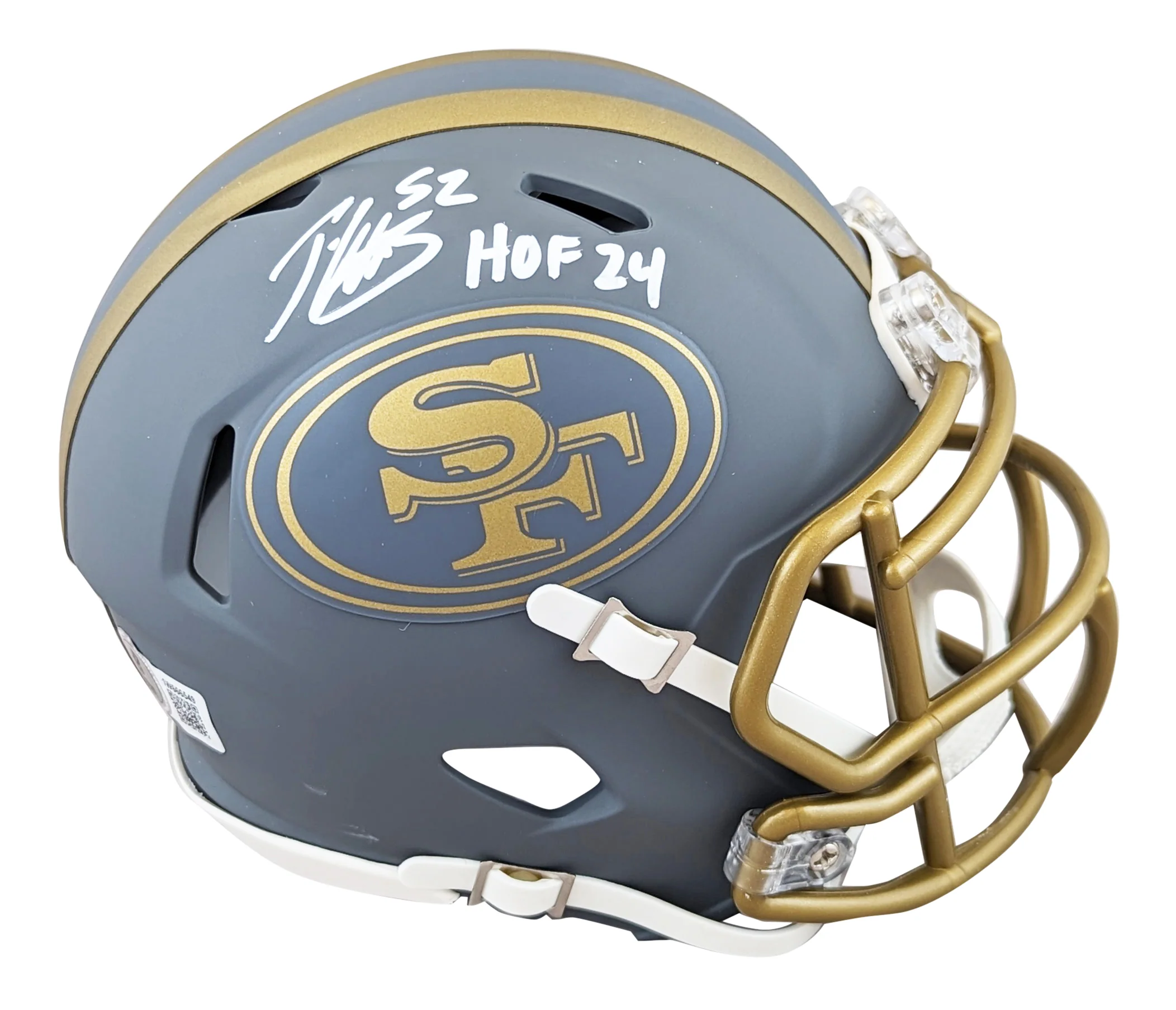 49ers Patrick Willis "HOF 24" Signed Slate Speed Mini Helmet W/ Case BAS Witness - Image 3