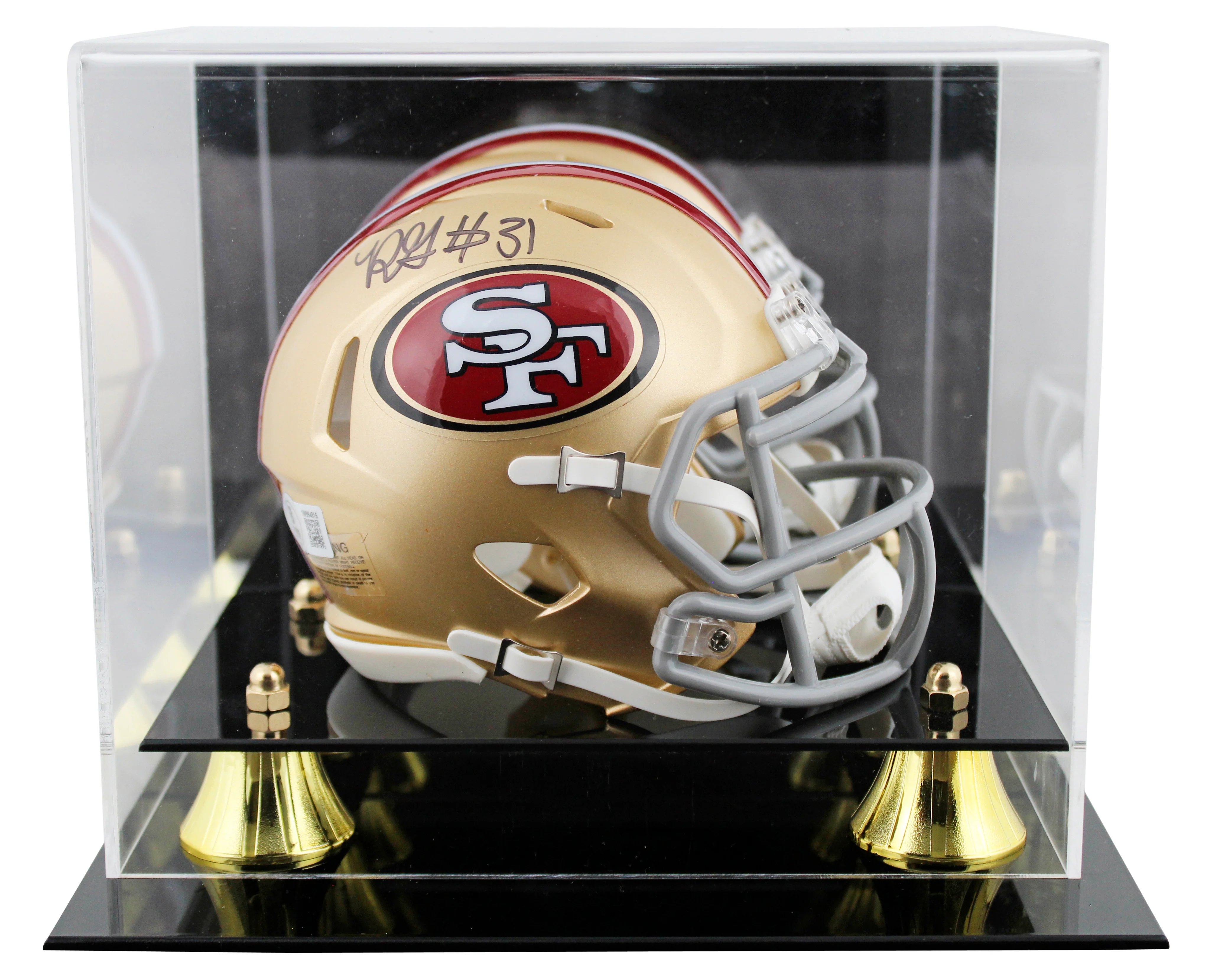 49ers Renardo Green Authentic Signed Speed Mini Helmet W/ Case BAS Witnessed - Image 2