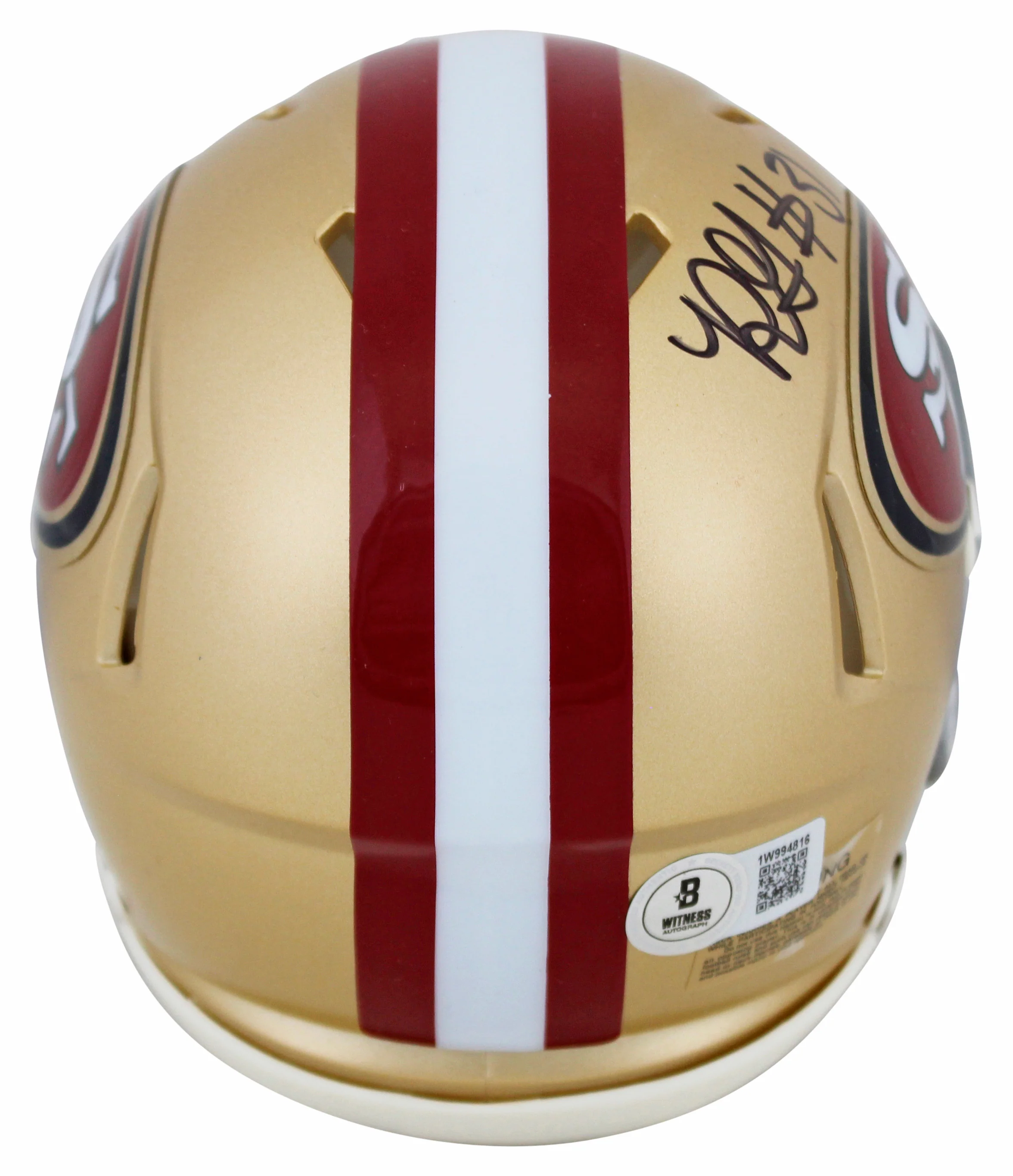 49ers Renardo Green Authentic Signed Speed Mini Helmet W/ Case BAS Witnessed - Image 4