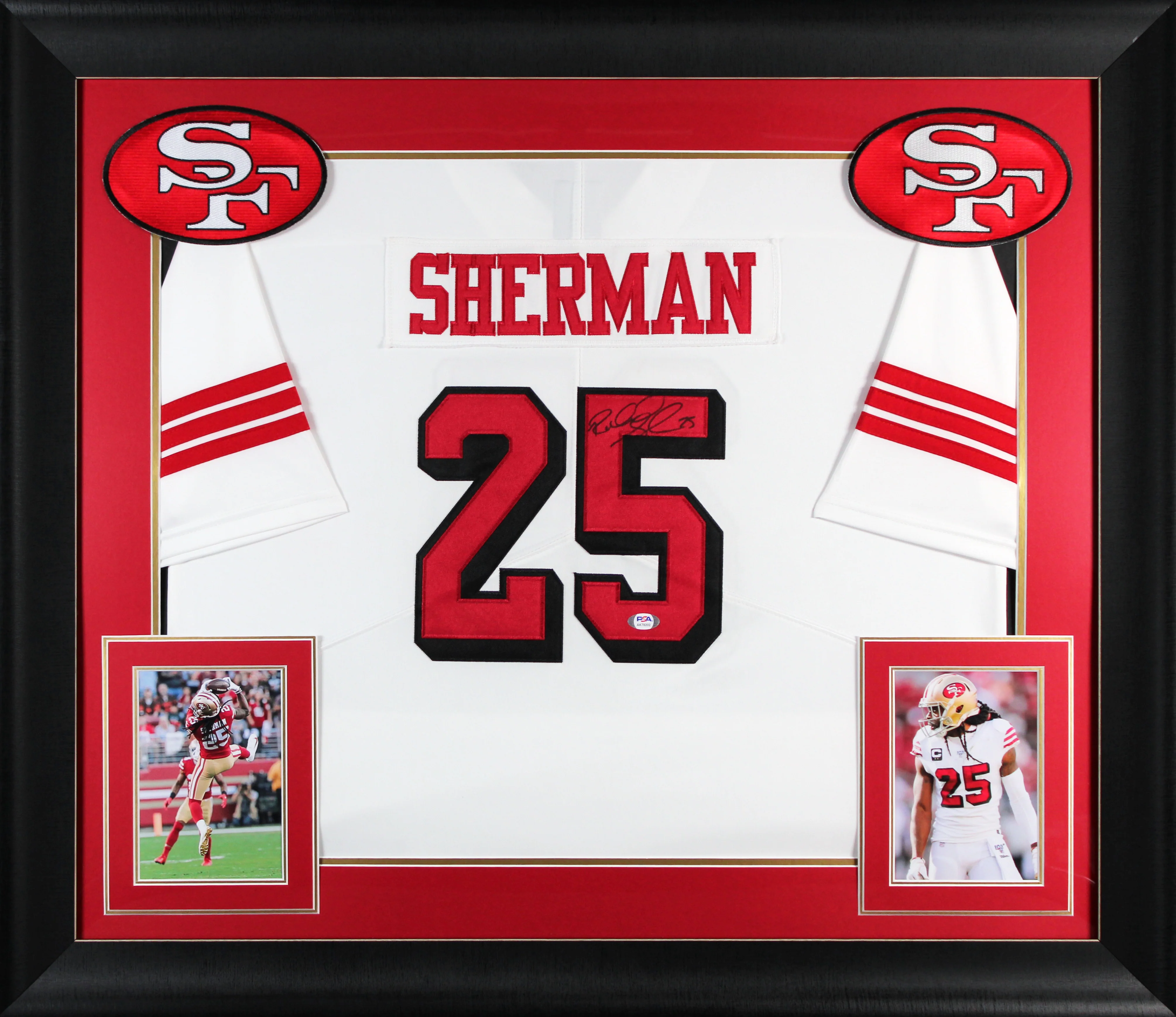 49ers Richard Sherman Signed White Nike Elite Framed Jersey PSA/DNA #AK78202 - Image 2