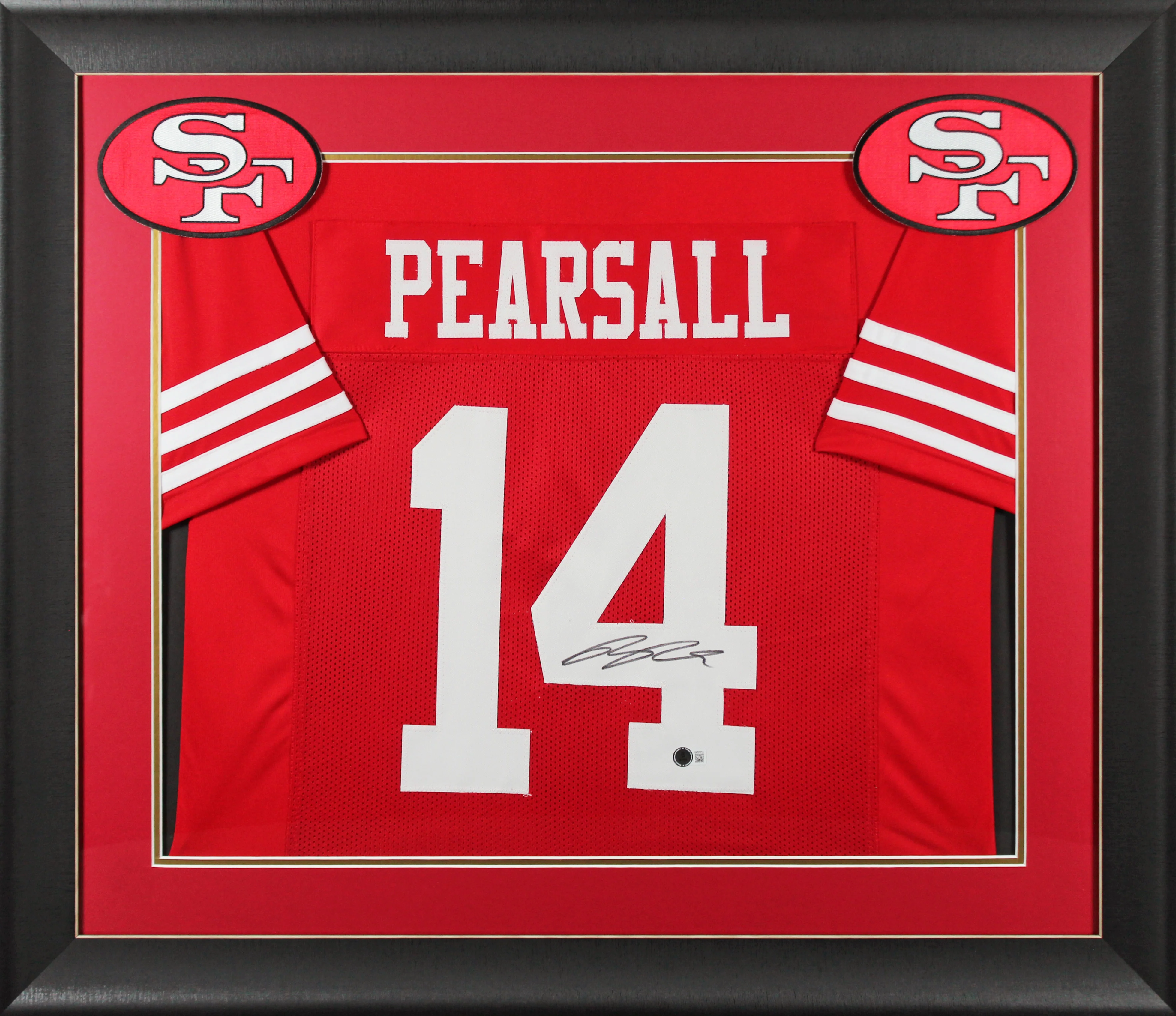 49ers Ricky Pearsall Authentic Signed Red Pro Style Framed Jersey BAS Witnessed - Image 2