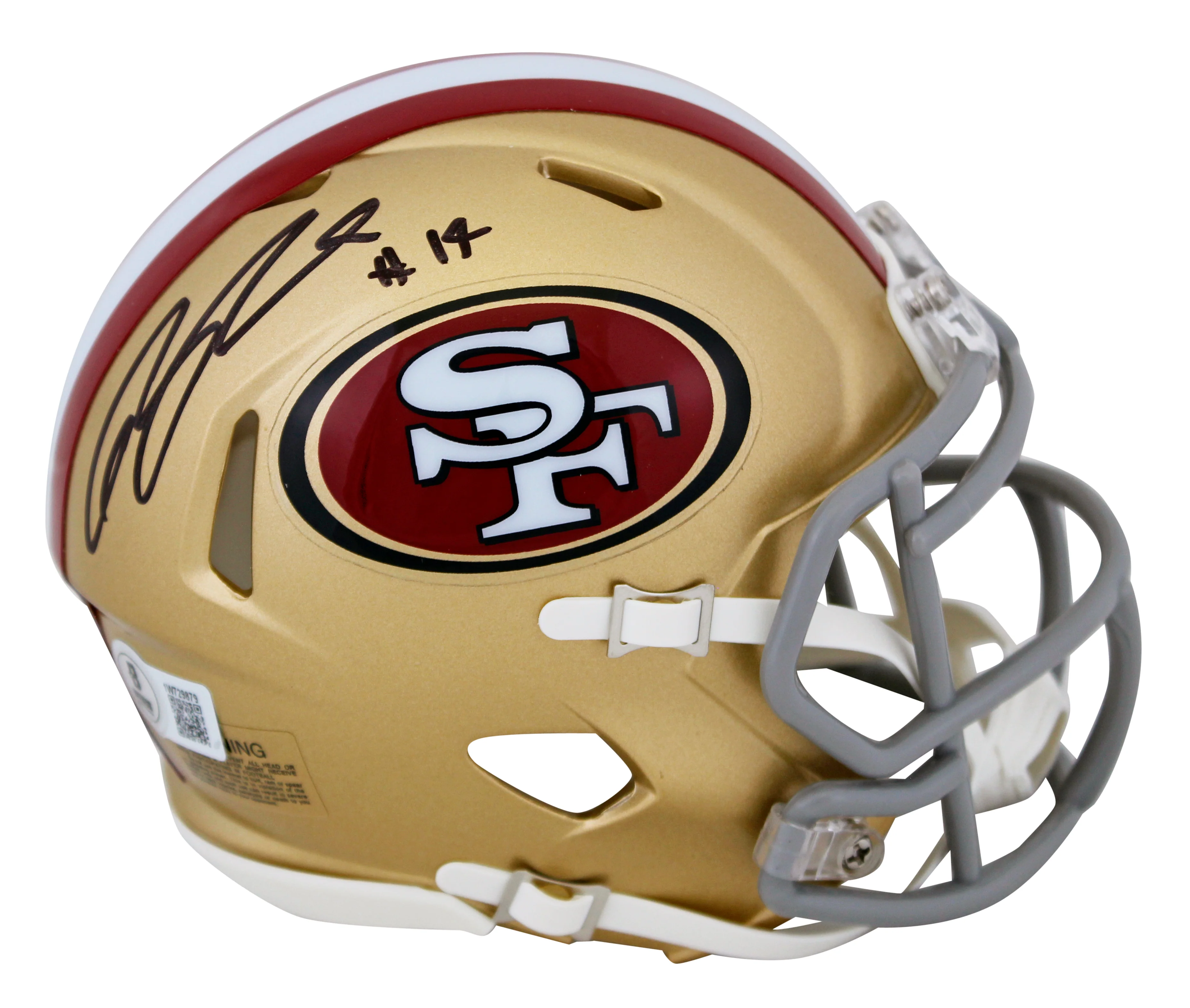 49ers Ricky Pearsall Authentic Signed Speed Mini Helmet W/ Case BAS Witnessed - Image 3