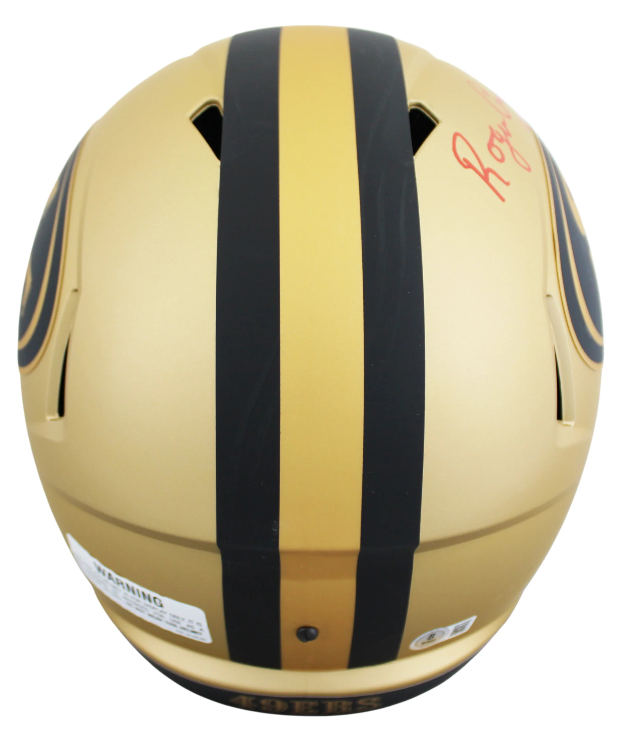 49ers Tom Rathman & Roger Craig Signed Rave F/S Speed Rep Helmet W/ Case BAS Wit - Image 4