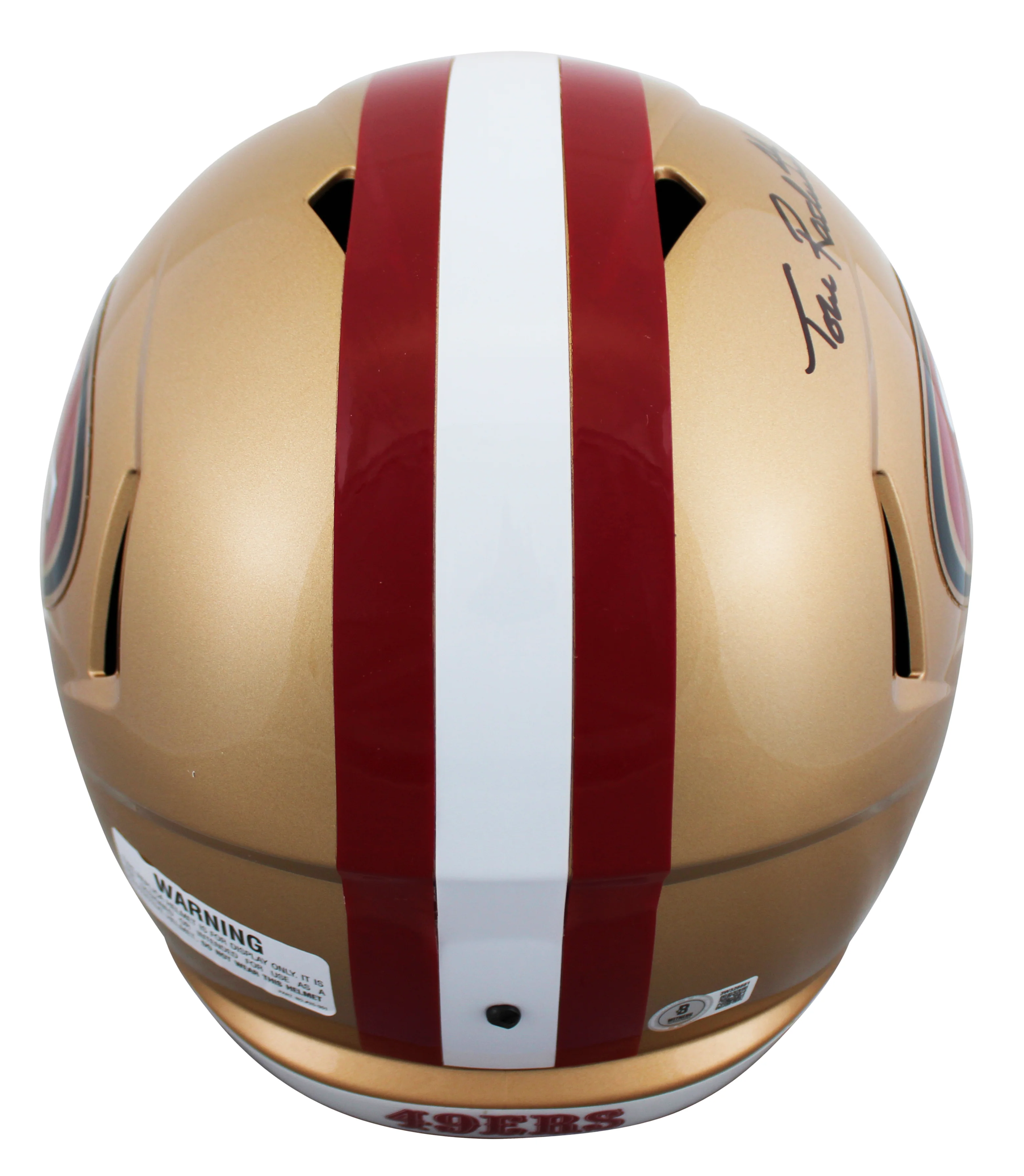 49ers Tom Rathman Signed Full Size Speed Rep Helmet W/ Case BAS Witnessed - Image 4