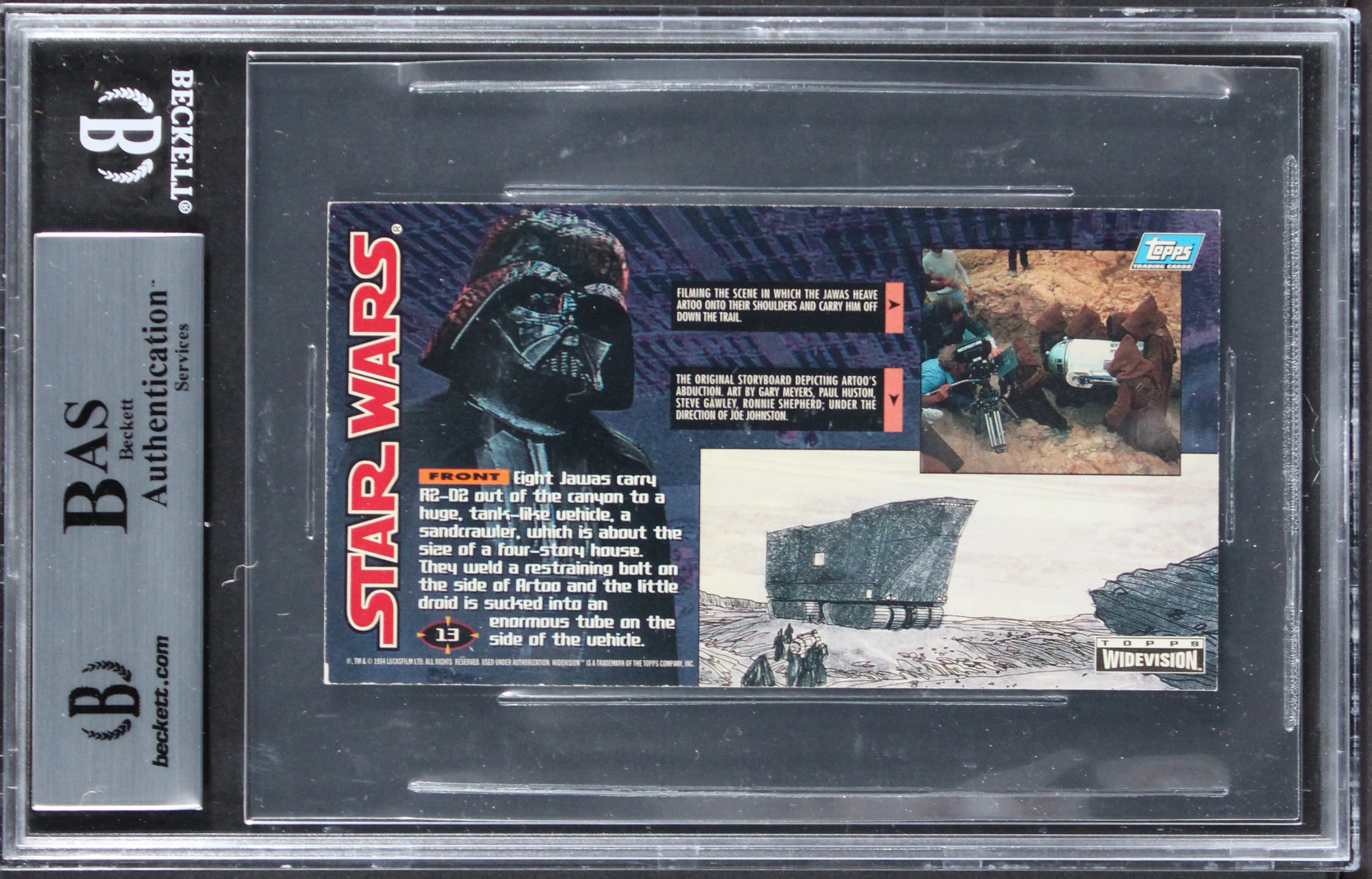 (5) Shepherd, Diamond +3 Signed 1995 Star Wars Widevision #13 Card BAS Slabbed - Image 3