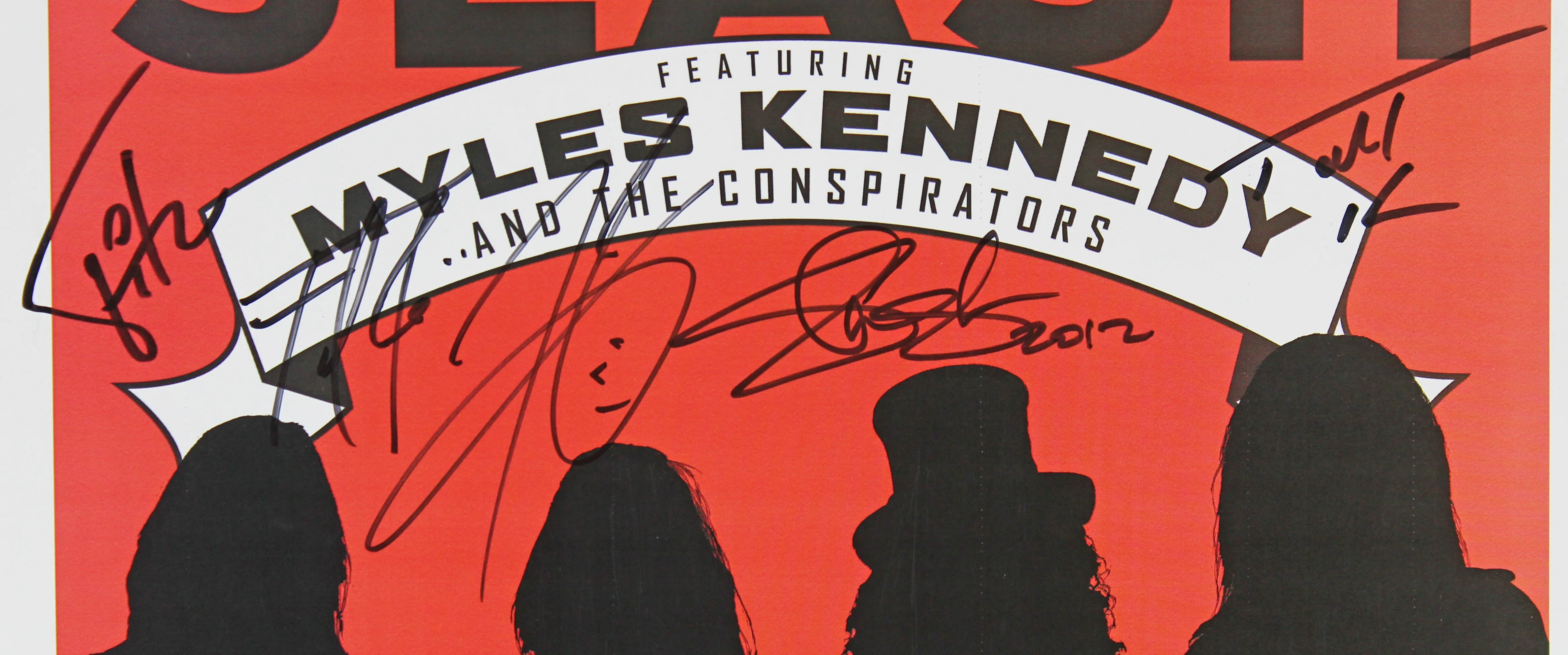 (5) Slash, Kennedy, Kerns, Fitz & Sidoras Signed 11x17 2012 Concert Poster BAS - Image 3