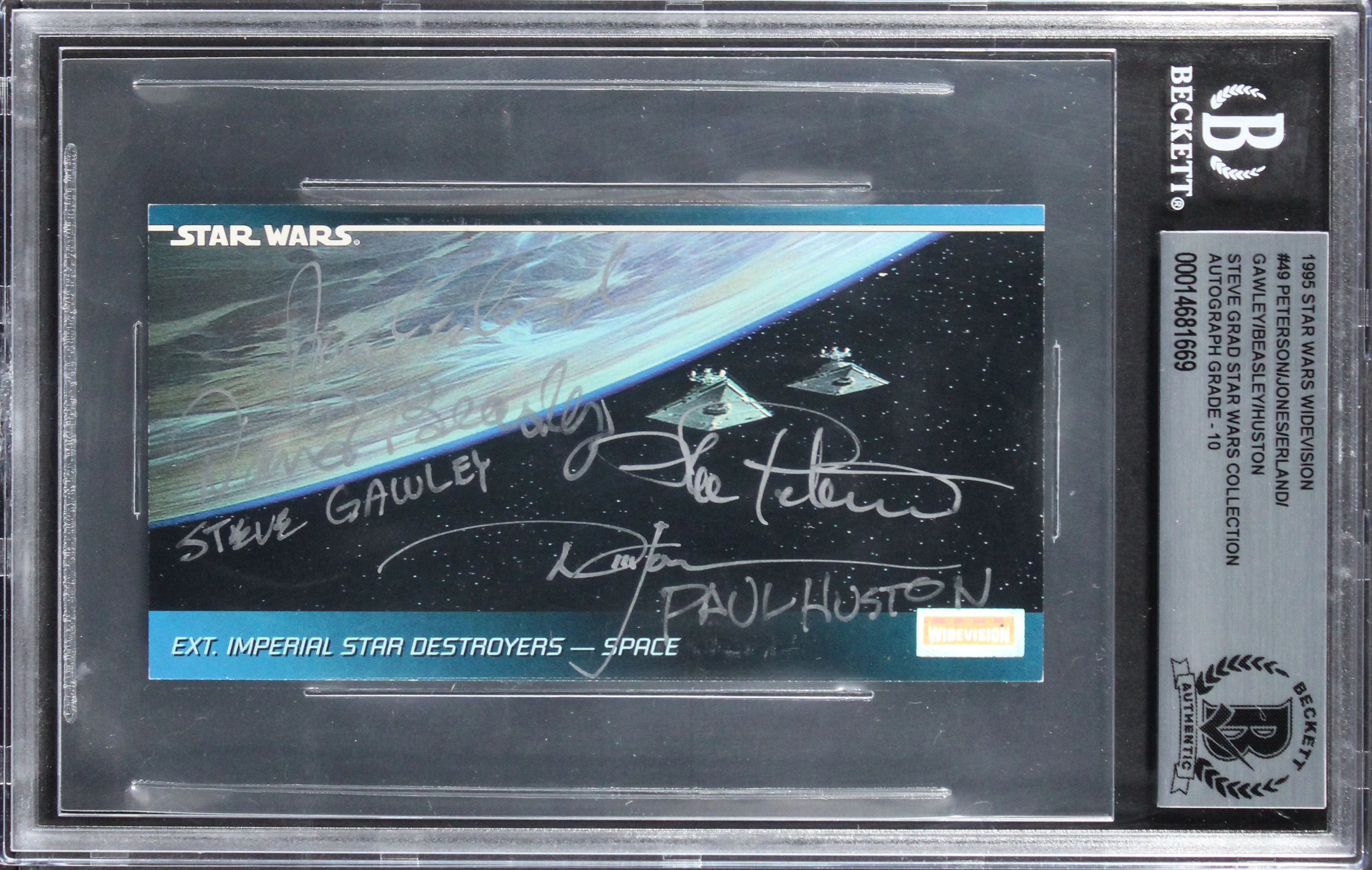 (6) Peterson +5 Signed 1995 Star Wars Widevision #49 Card Auto 10! BAS Slabbed - Image 2