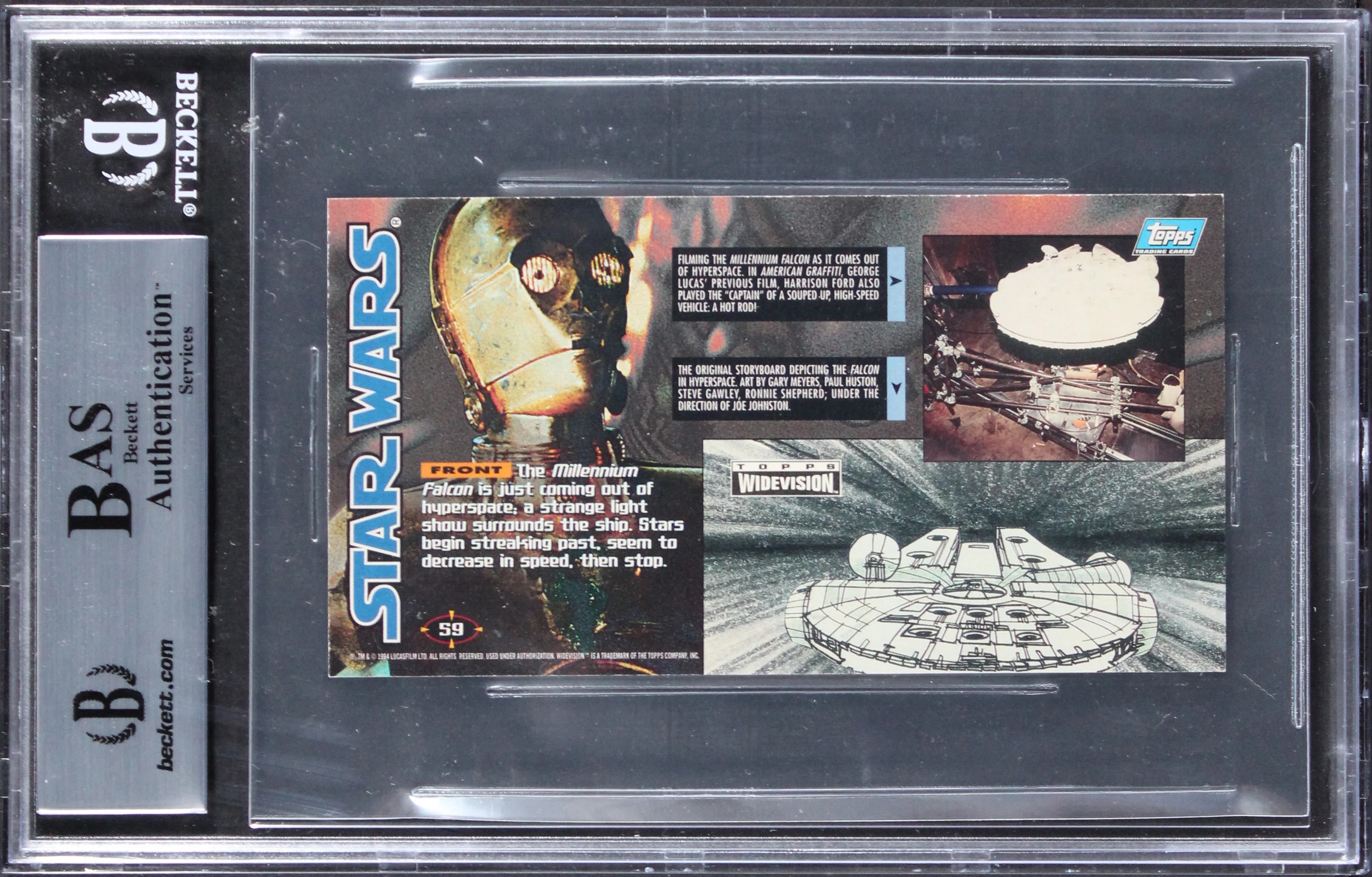 (6) Peterson, Beasley +4 Signed 1995 Star Wars Widevision #59 Card BAS Slabbed - Image 3