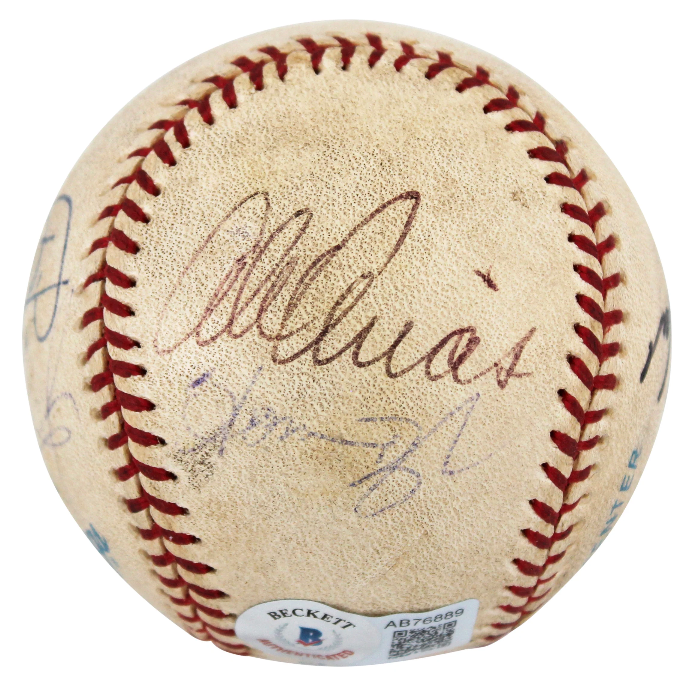 (7) Delgado, Gant, Fielder, Arias, Bush +2 Signed OAL Baseball BAS #AB76889 - Image 5