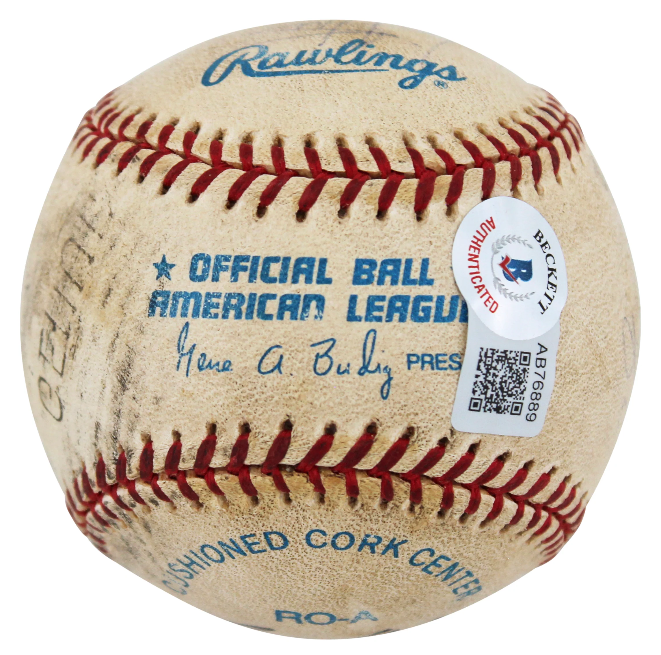 (7) Delgado, Gant, Fielder, Arias, Bush +2 Signed OAL Baseball BAS #AB76889 - Image 7