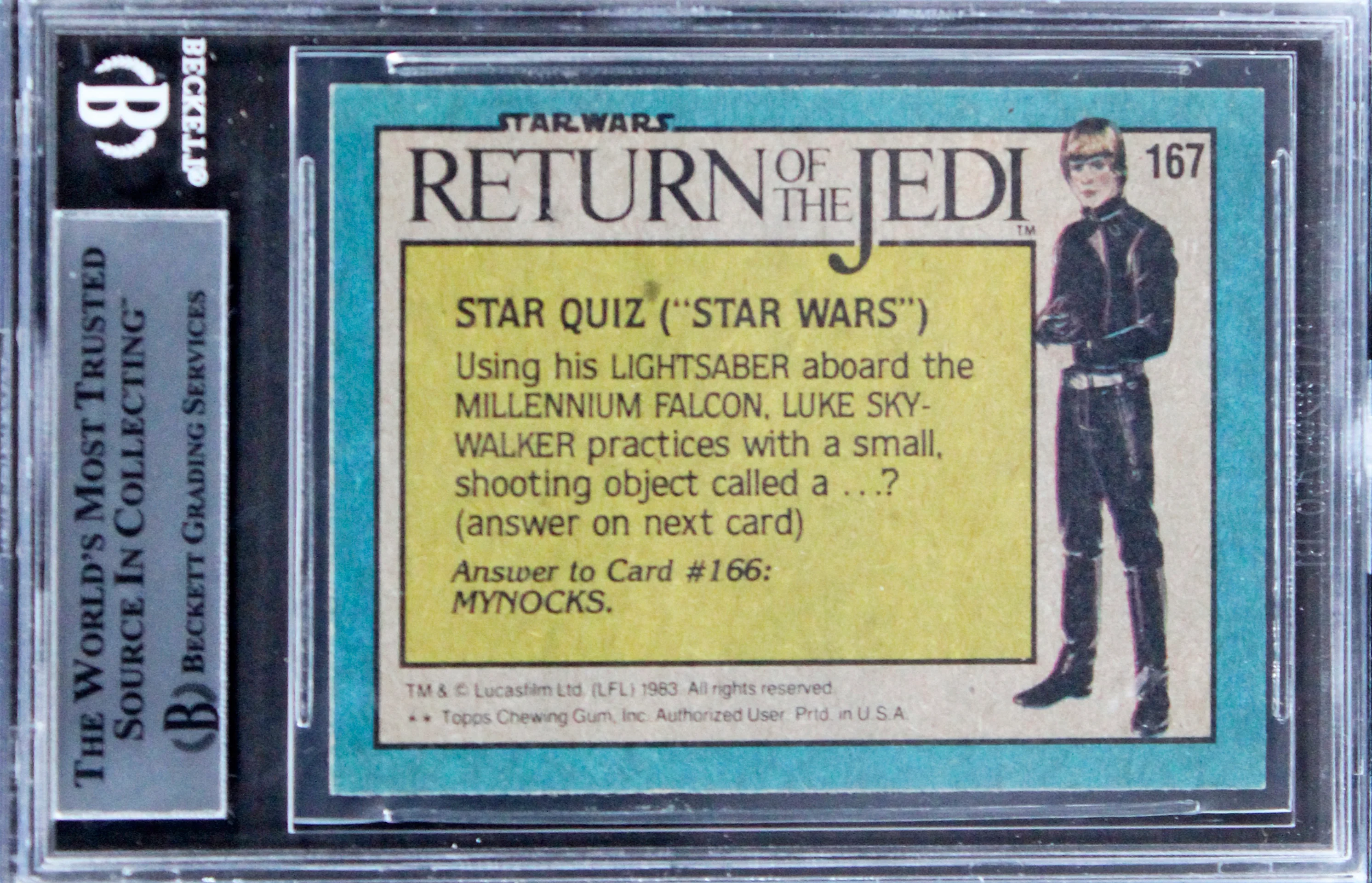 (7) St. Amand, Lauren, McVey +4 Signed 1983 Star Wars ROTJ #167 Card BAS Slabbed - Image 3