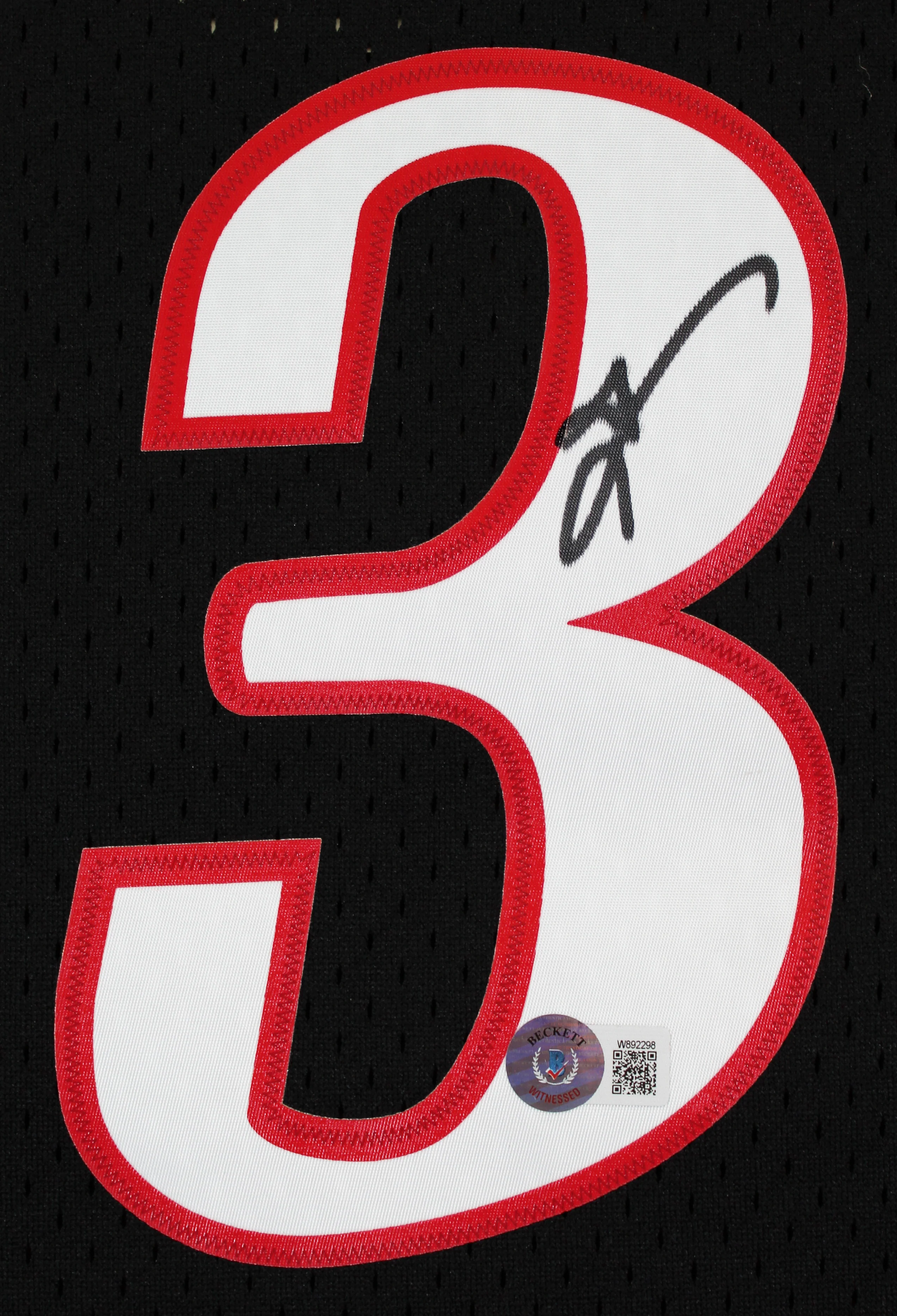 76ers Allen Iverson Authentic Signed Black M&N HWC Swingman Jersey BAS Witnessed - Image 3