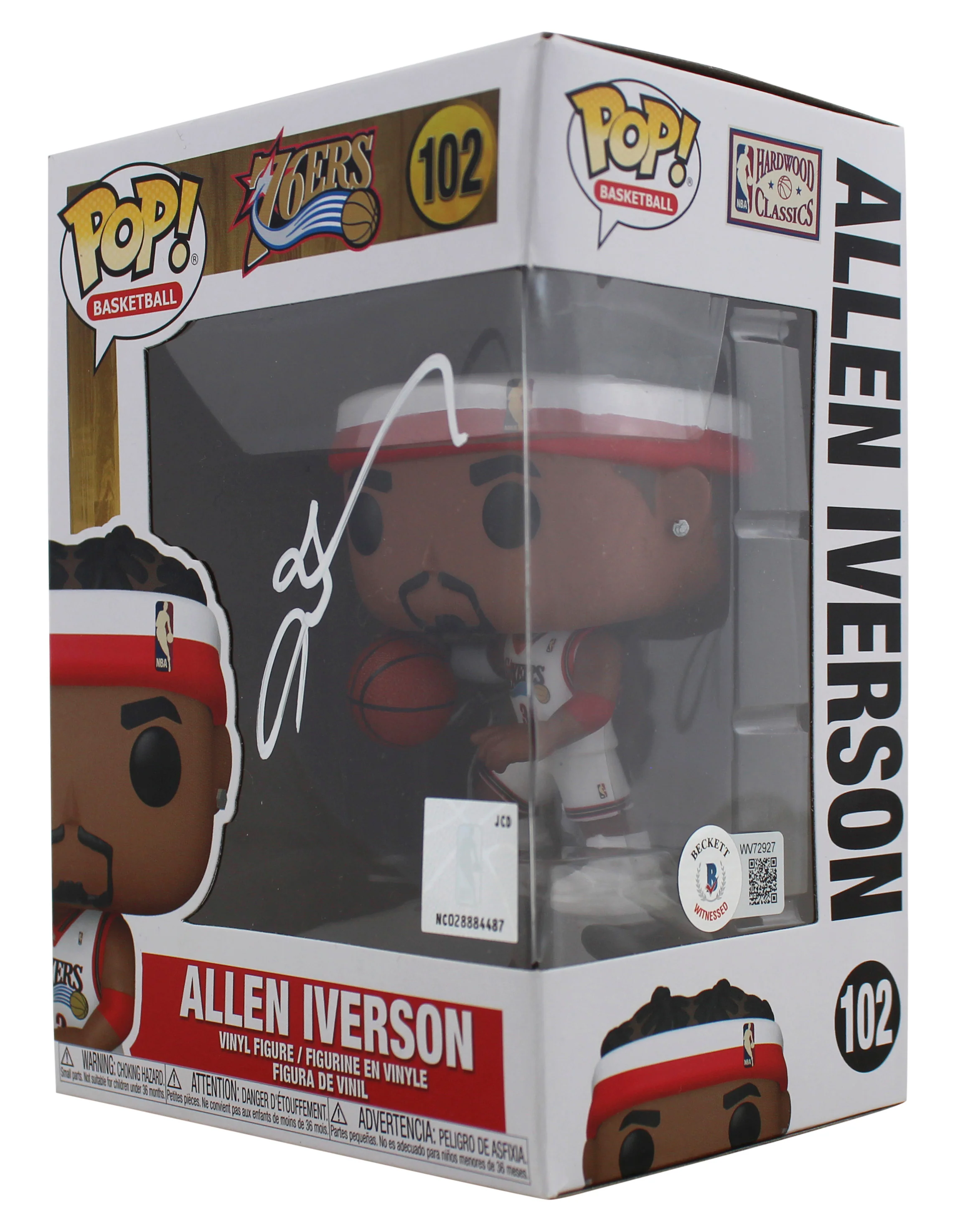 76ers Allen Iverson Authentic Signed HWC #102 Funko Pop Vinyl Figure BAS Witness - Image 3