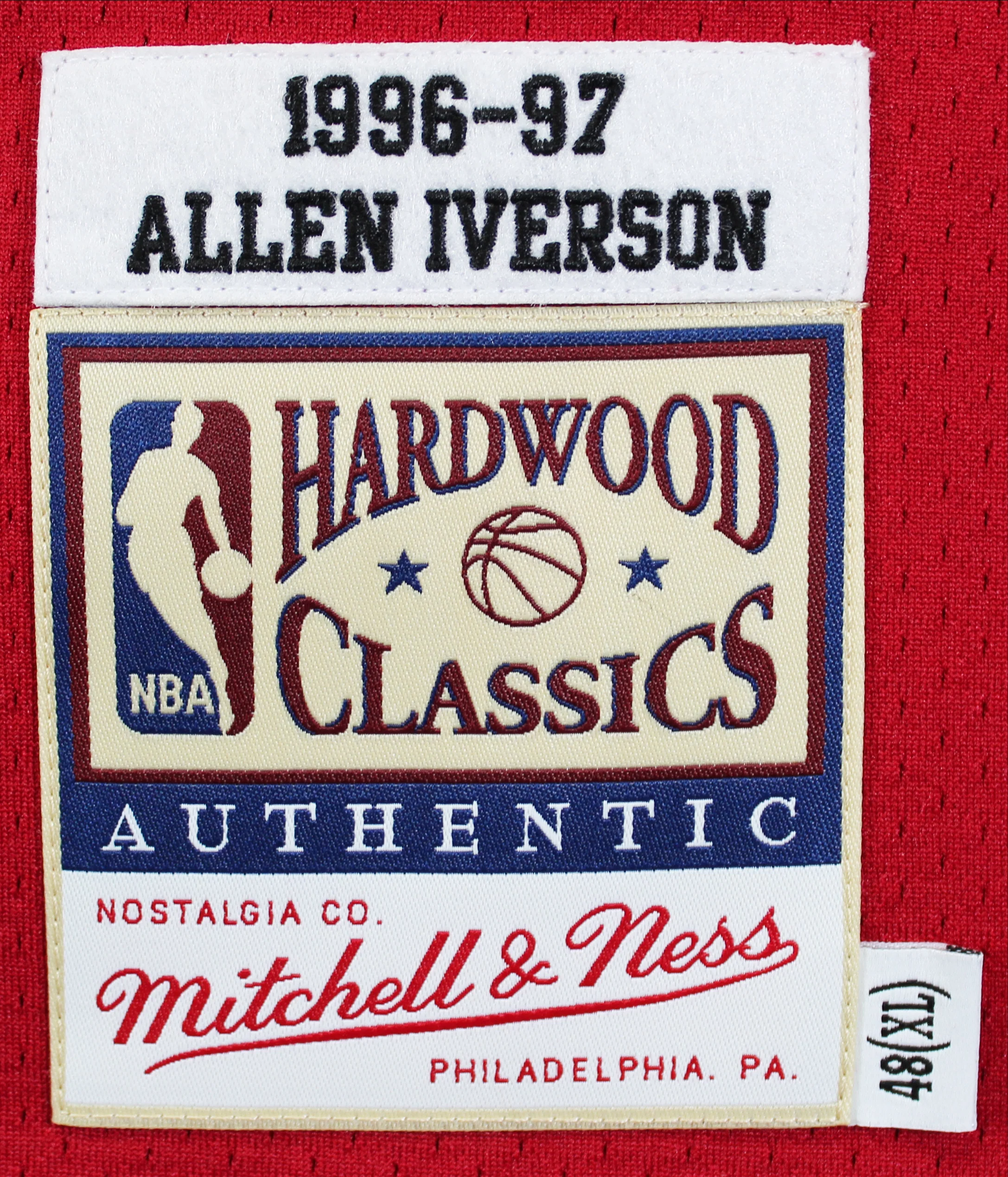 76ers Allen Iverson Authentic Signed Red M&N HWC Authentic Jersey BAS Witnessed - Image 5