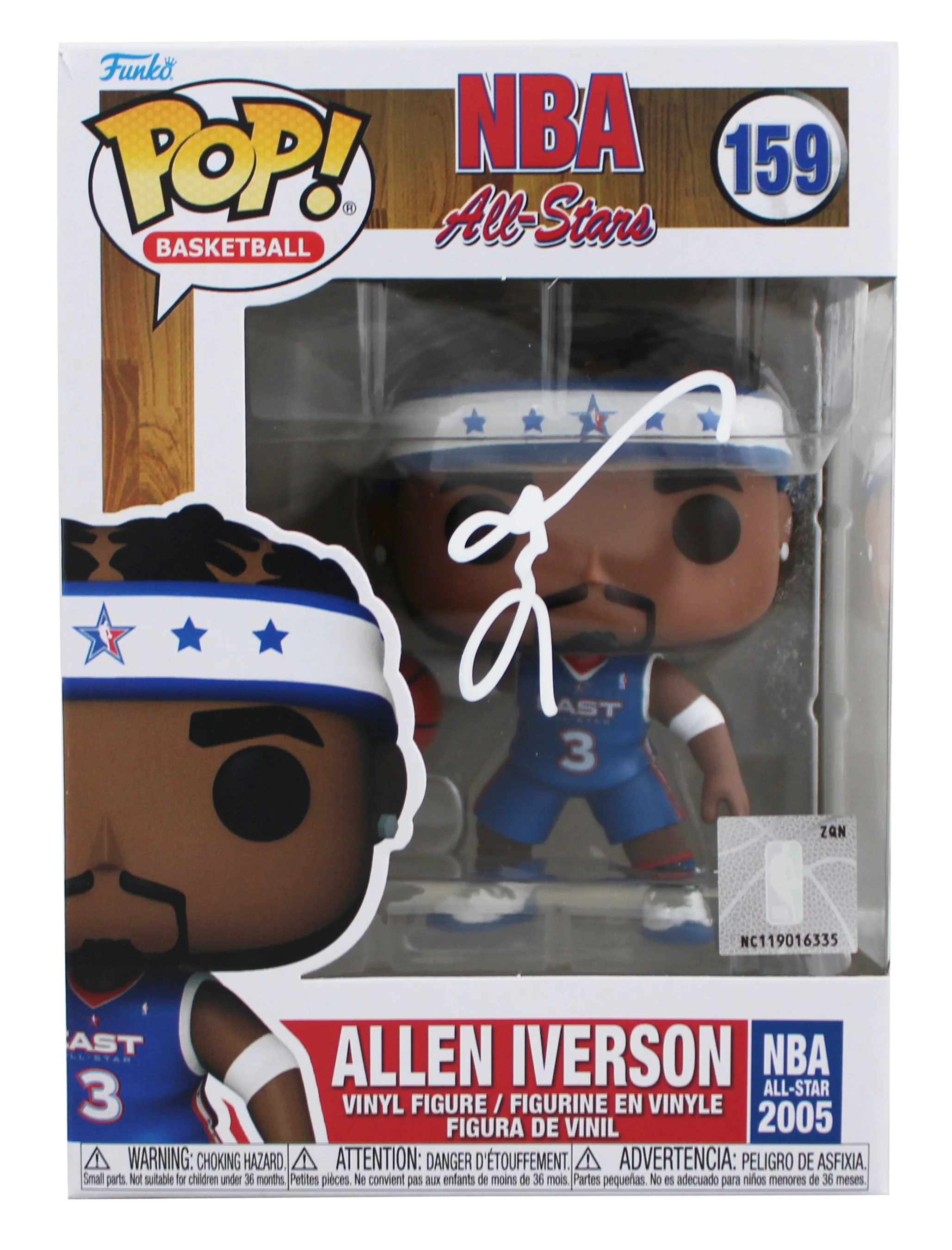 76ers Allen Iverson Signed NBA All-Star #159 Funko Pop Vinyl Figure BAS Witness - Image 2