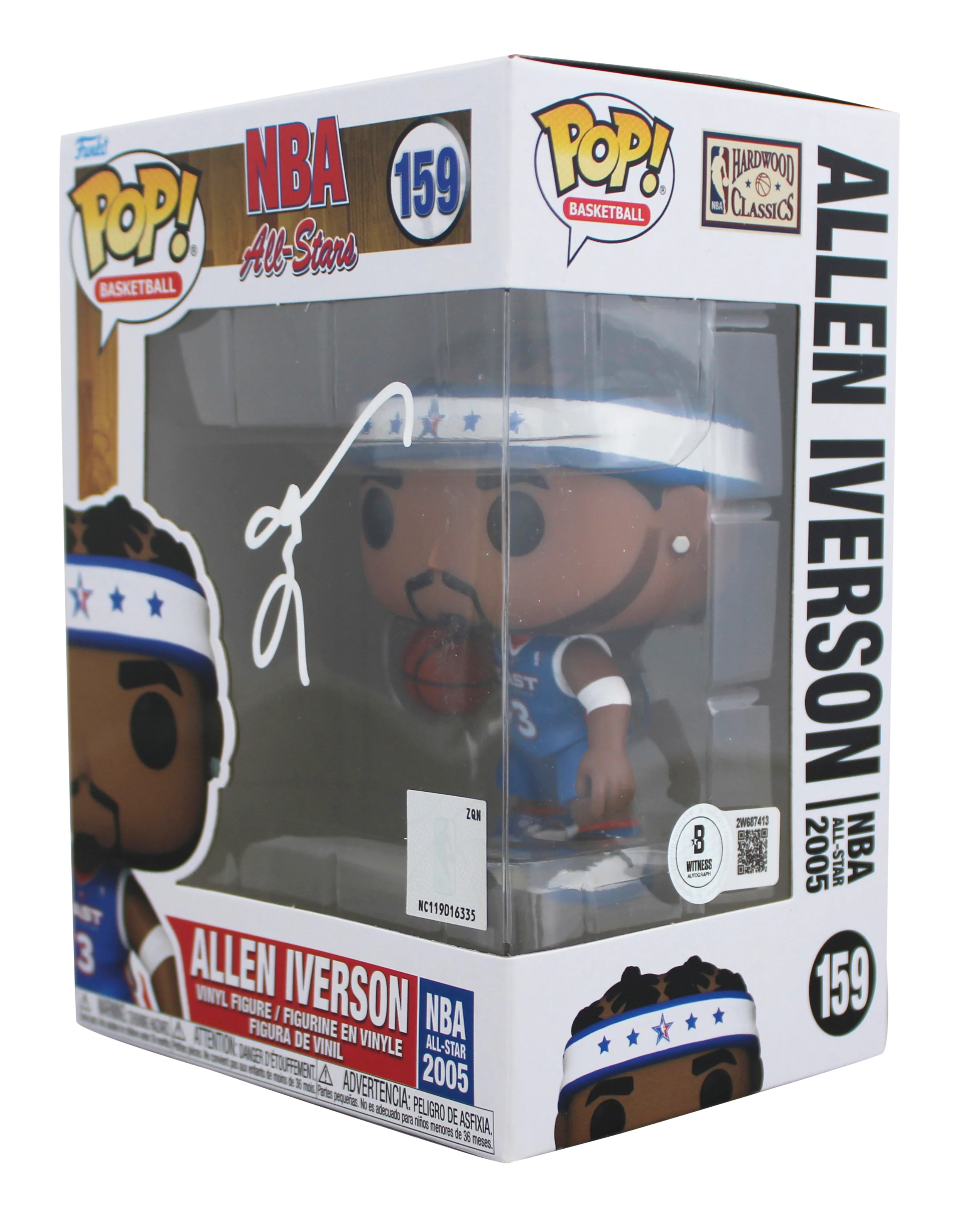 76ers Allen Iverson Signed NBA All-Star #159 Funko Pop Vinyl Figure BAS Witness - Image 3