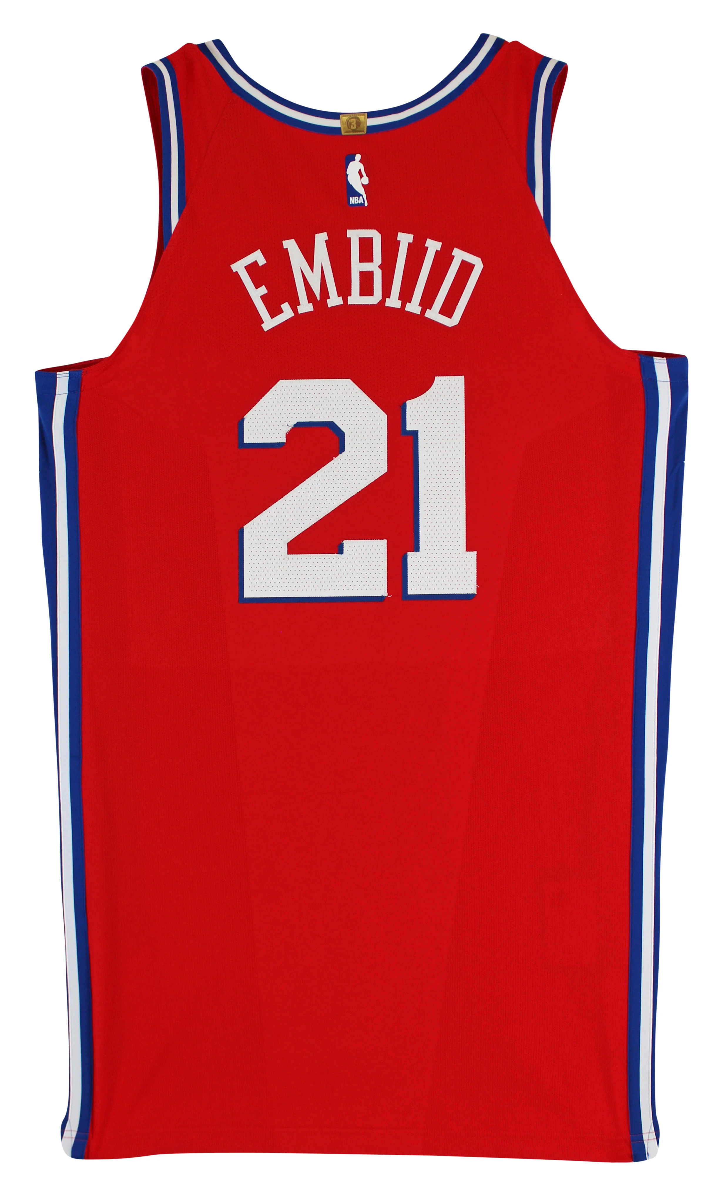 76ers Joel Embiid March 8, 2018 Game Used Red Road Nike Jersey NBA LOA - Image 4
