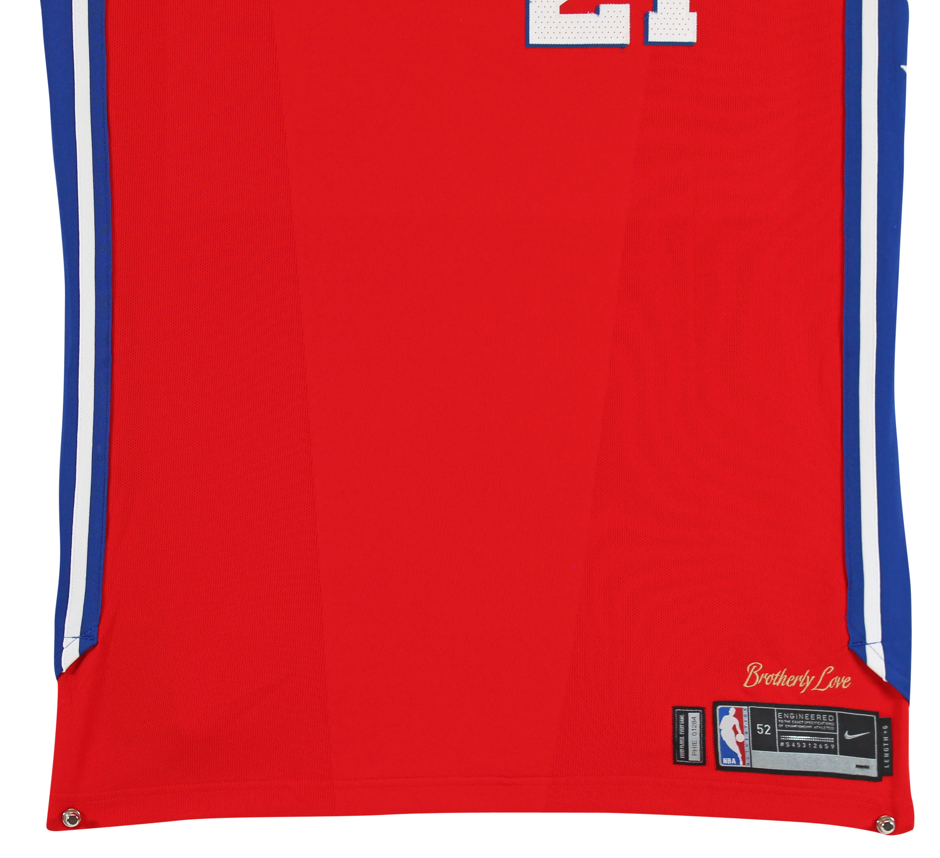 76ers Joel Embiid March 8, 2018 Game Used Red Road Nike Jersey NBA LOA - Image 7