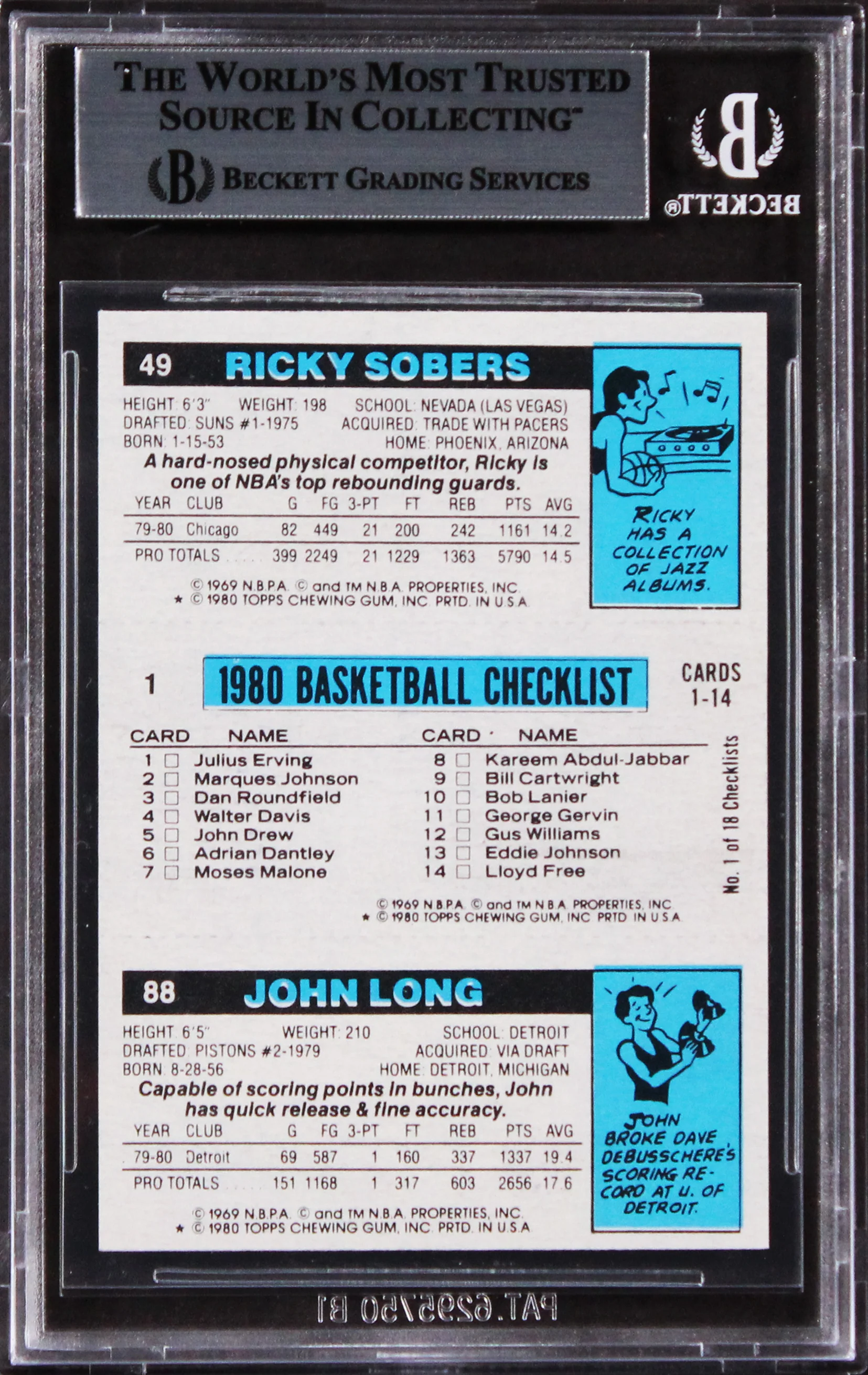 76ers Julius Erving Authentic Signed 1980 Topps #23 Card Autographed BAS Slabbed - Image 3