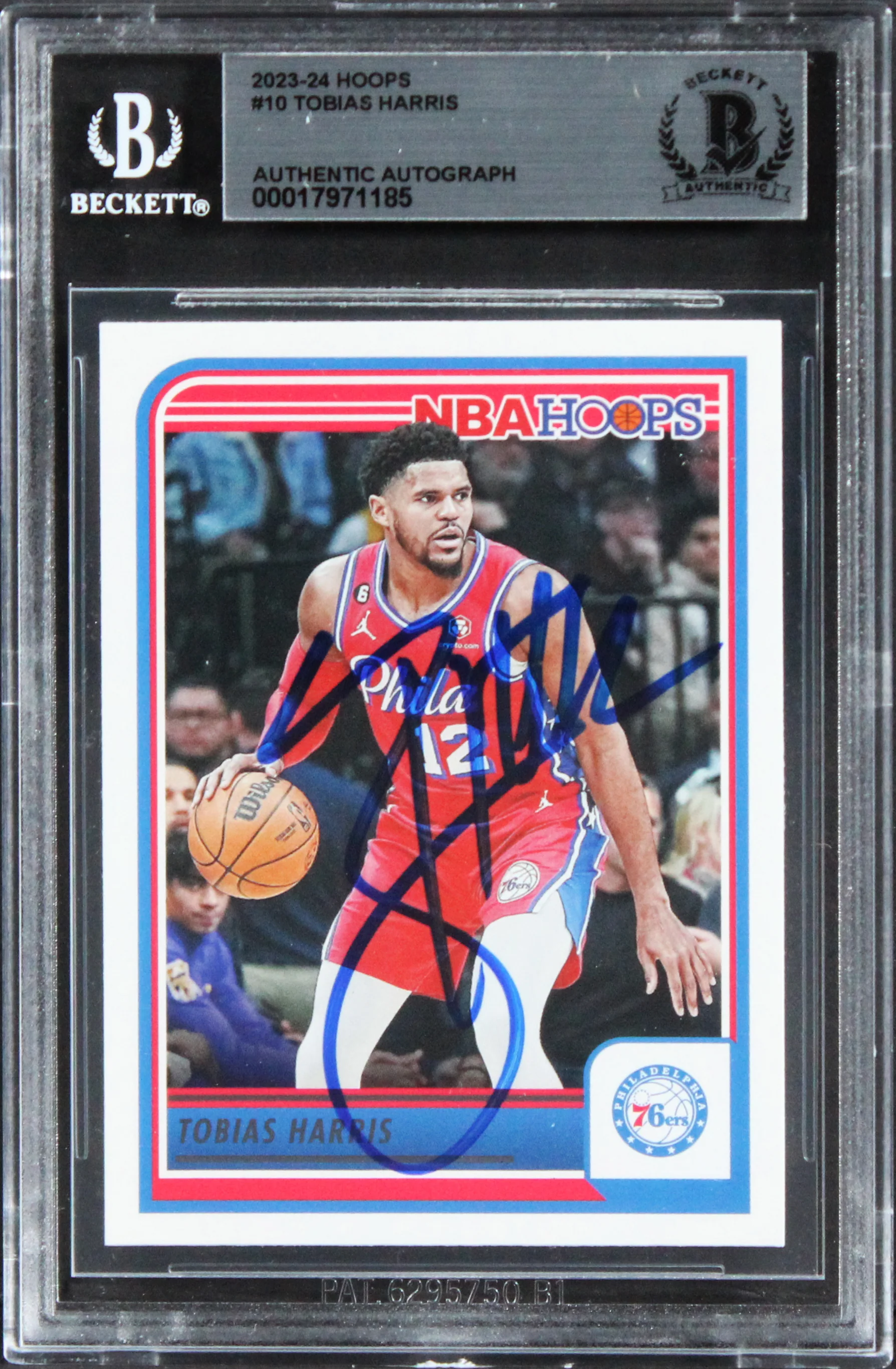 76ers Tobias Harris Authentic Signed 2023 Hoops #10 Card BAS Slabbed - Image 2