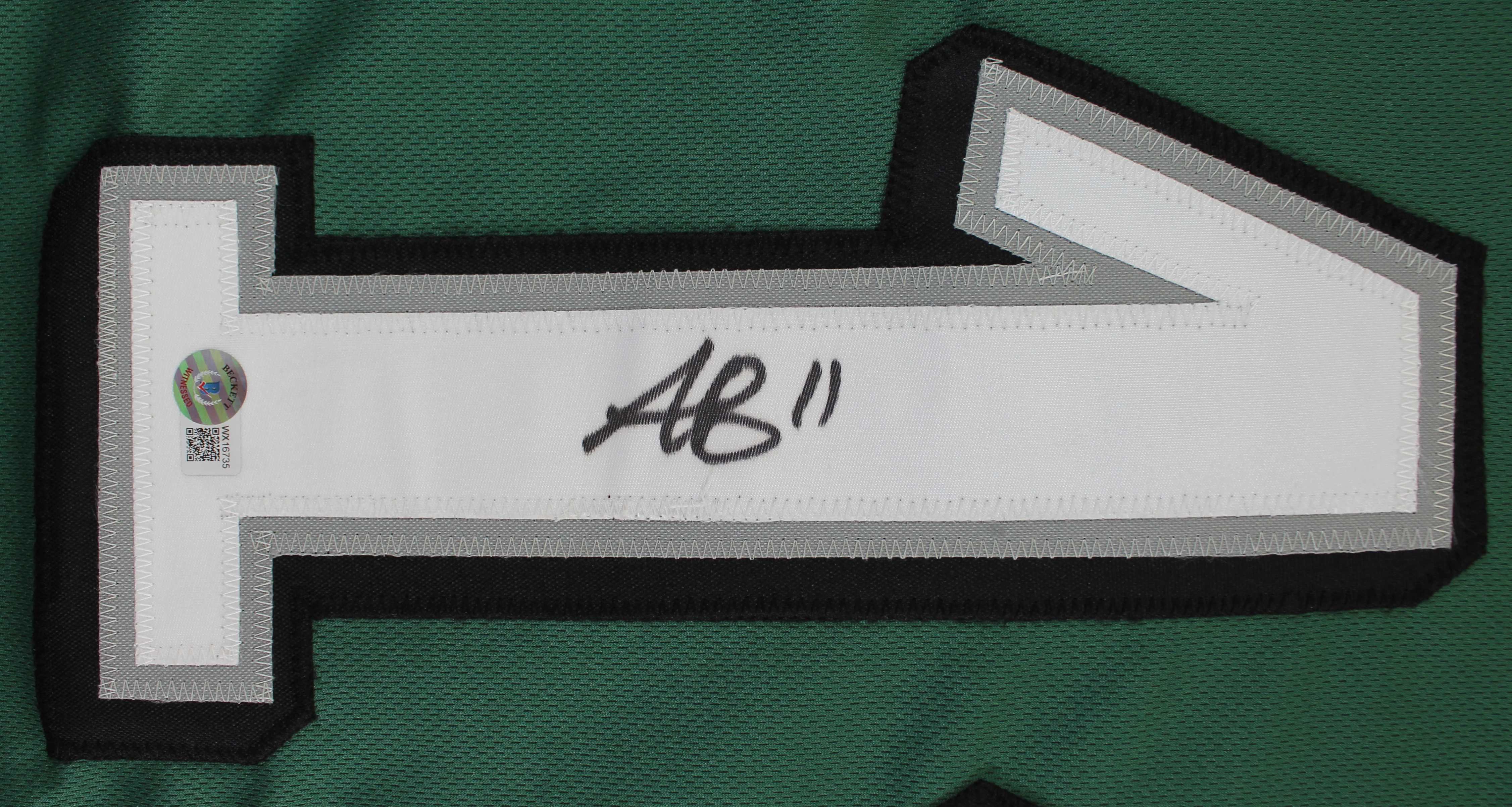 A.J. Brown Authentic Signed Green Pro Style Jersey Autographed BAS Witnessed - Image 3