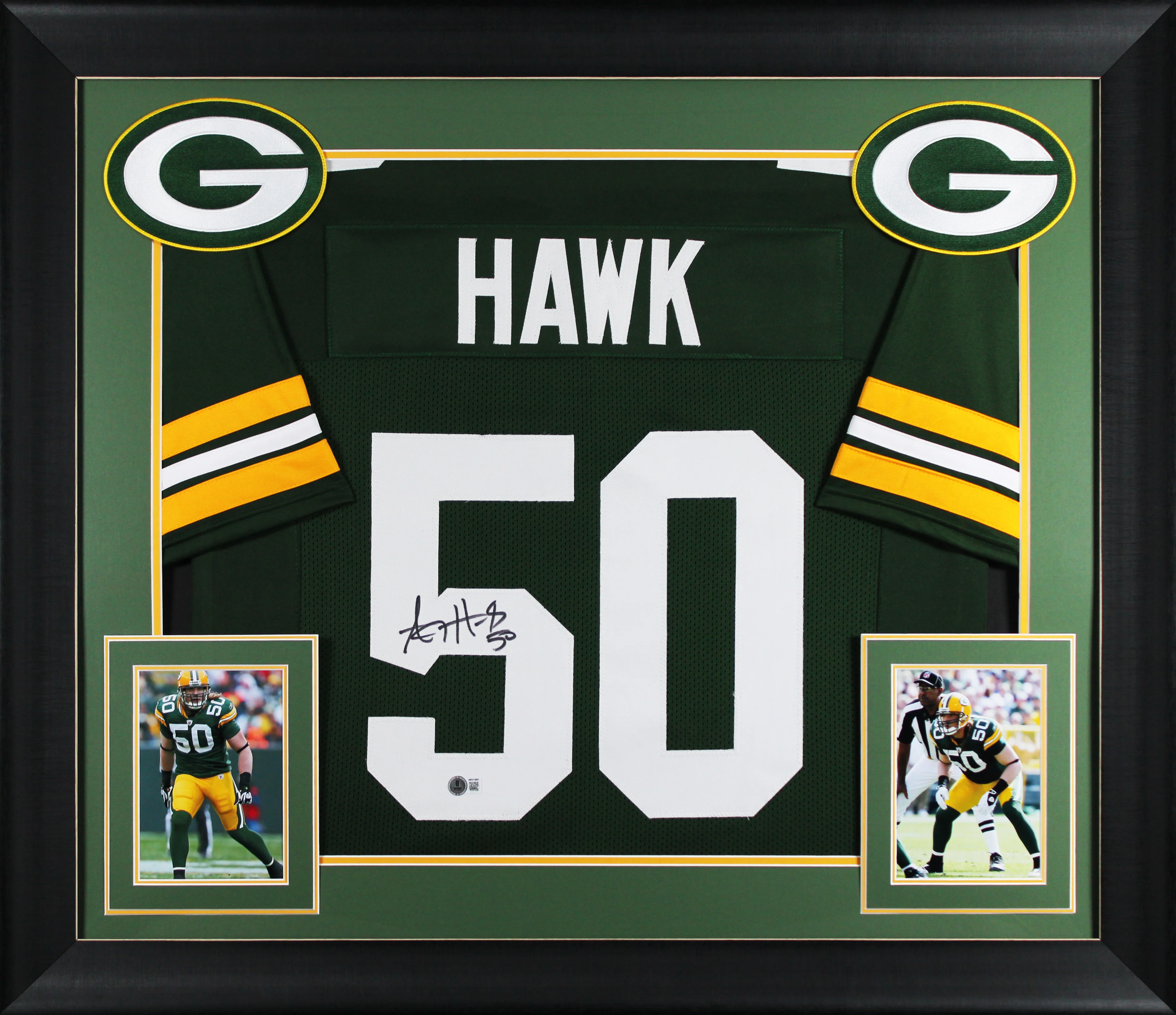 A.J. Hawk Authentic Signed Green Pro Style Framed Jersey BAS Witnessed - Image 2