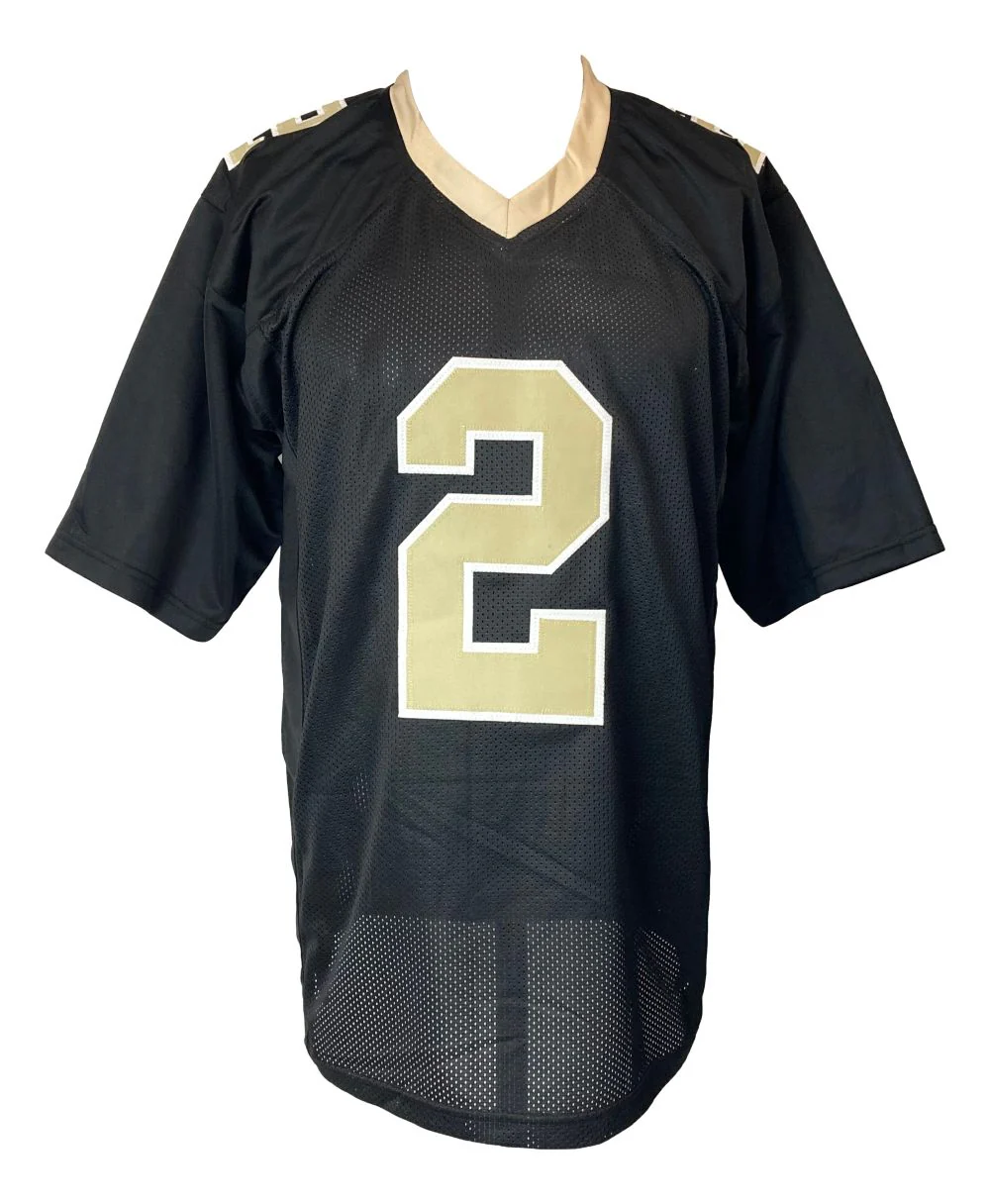 Aaron Brooks New Orleans Signed Black Football Jersey Sports Integrity - Image 3