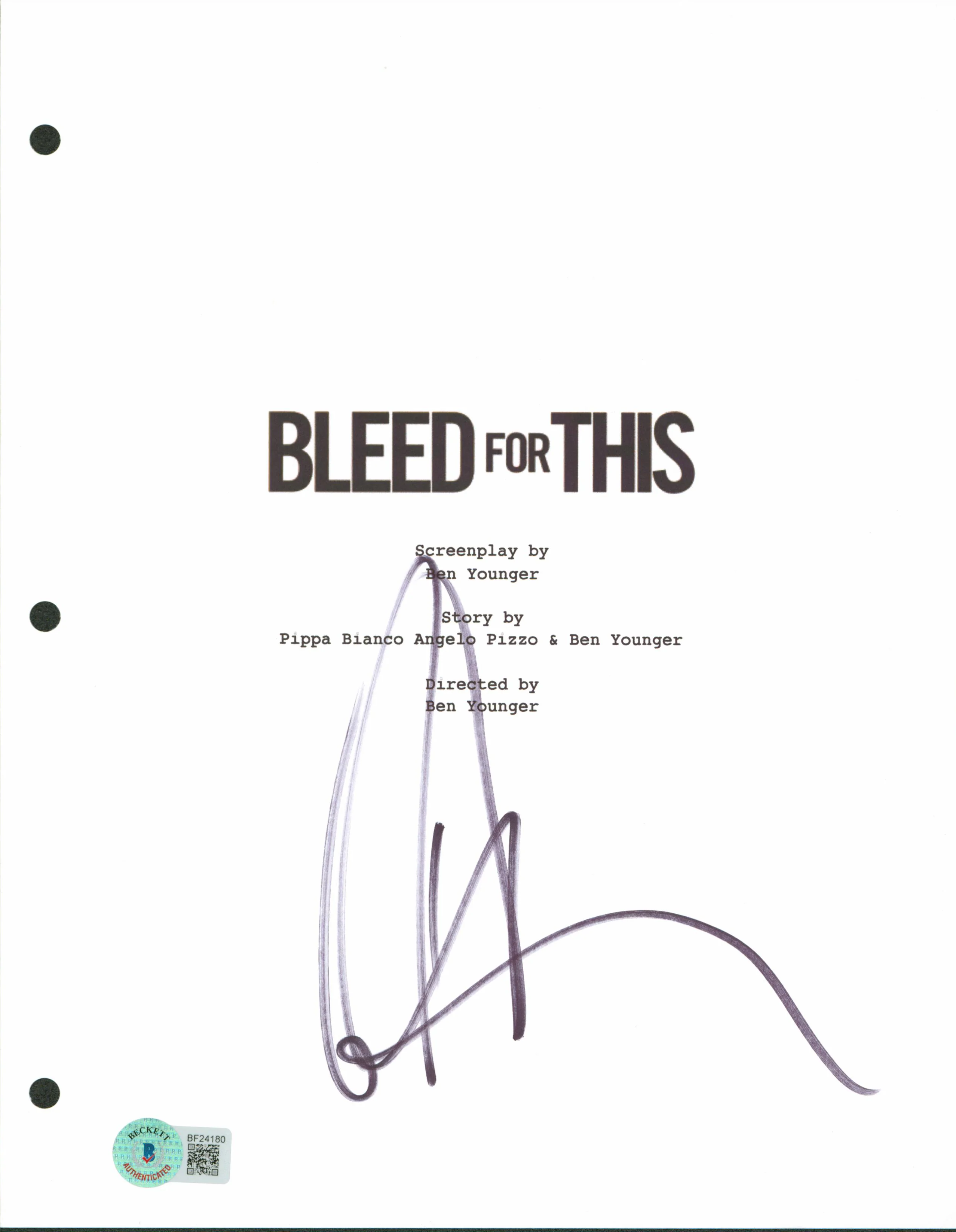 Aaron Eckhart Authentic Signed 8.5x11 Bleed For This Script Cover BAS #BF24180 - Image 2