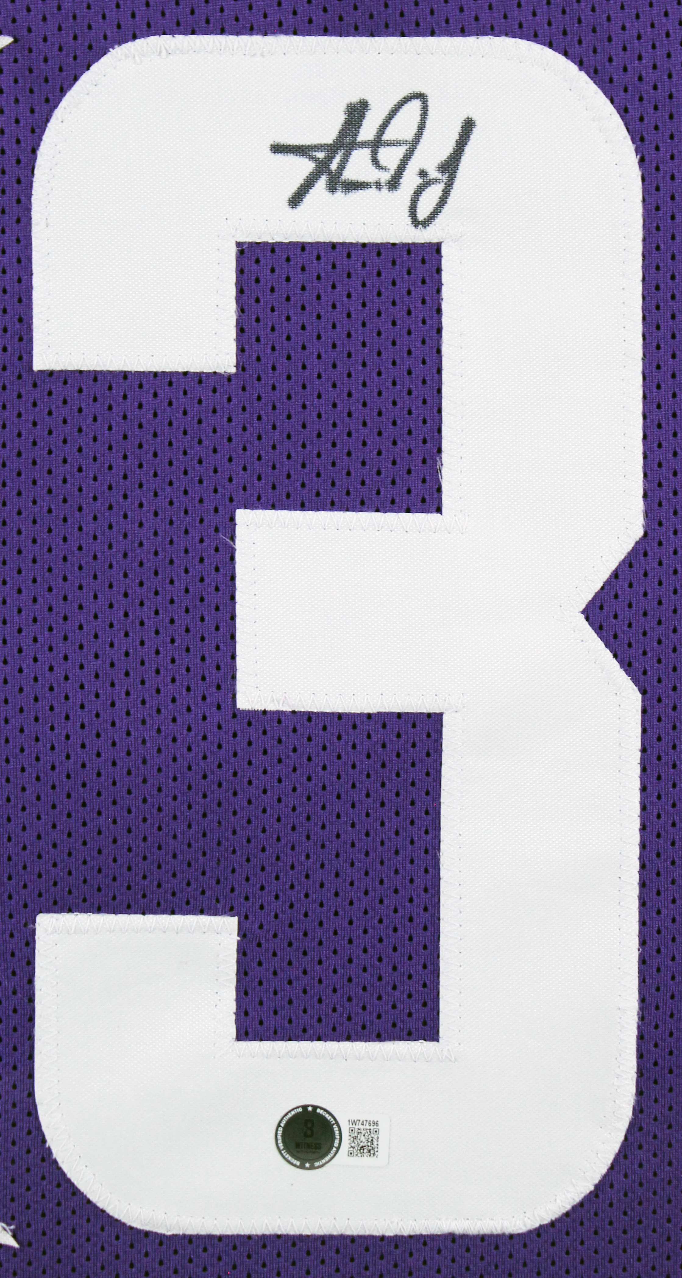 Aaron Jones Authentic Signed Purple Pro Style Framed Jersey BAS Witnessed - Image 3