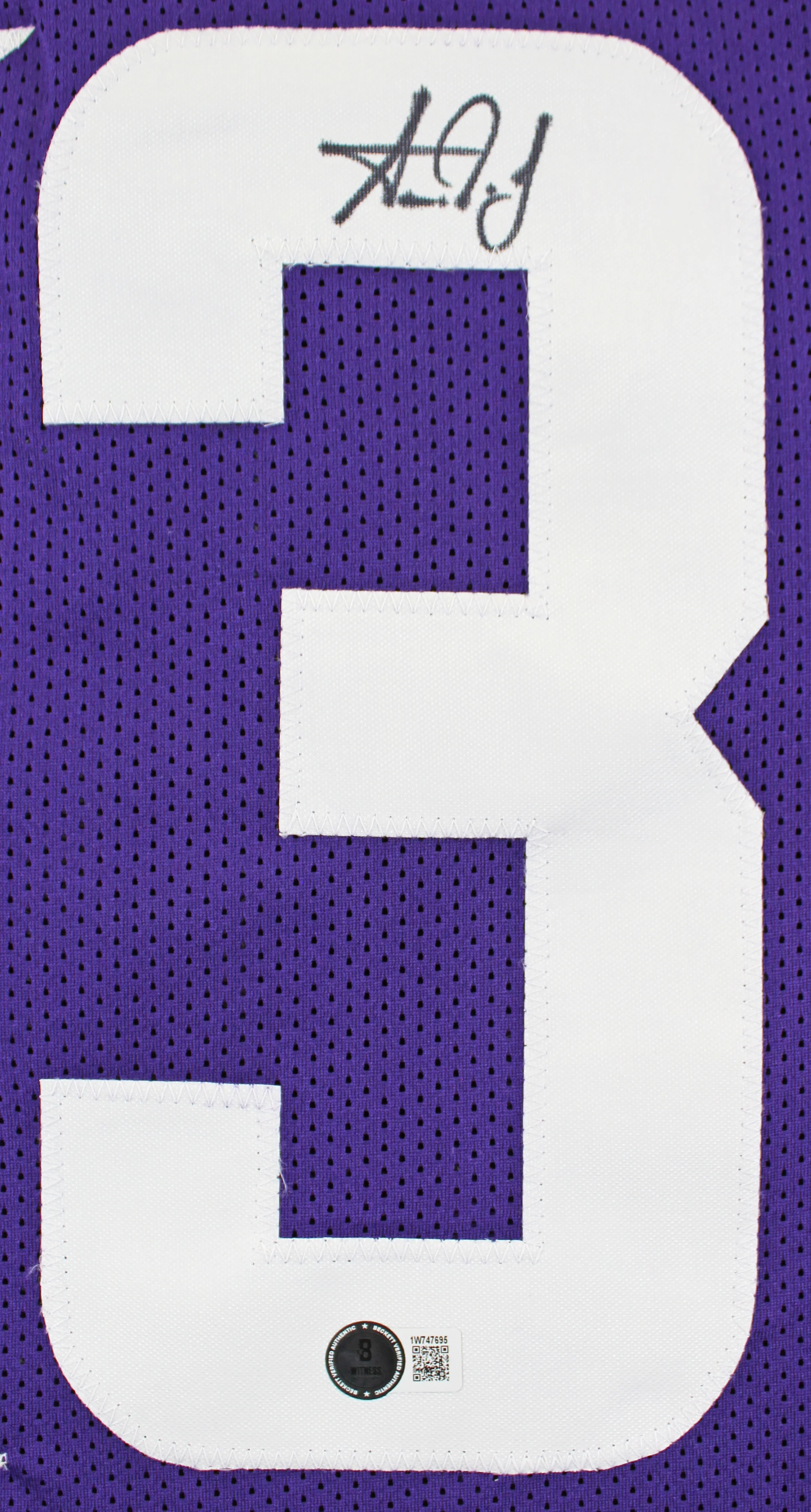 Aaron Jones Authentic Signed Purple Pro Style Jersey Autographed BAS Witnessed - Image 3