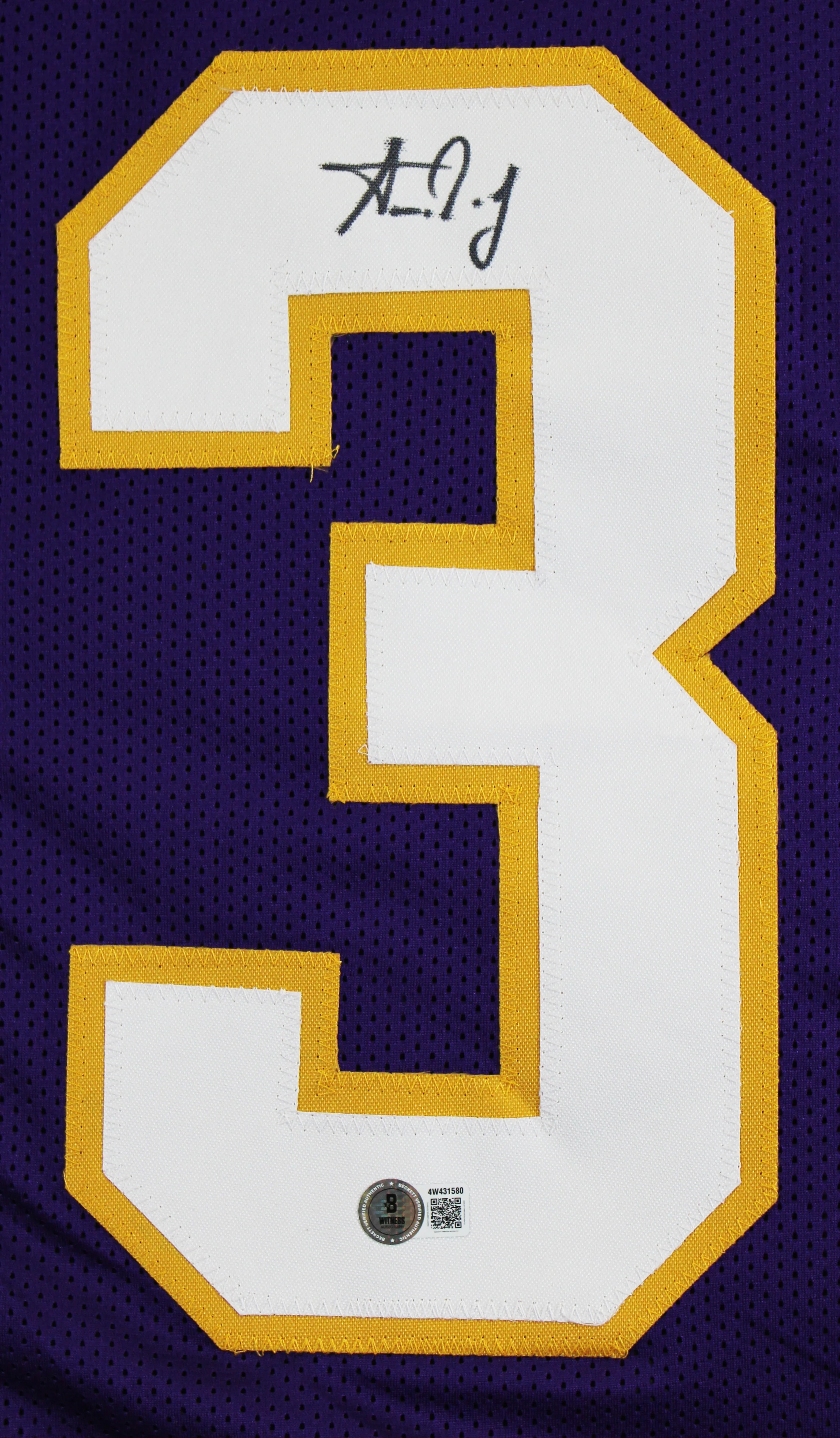 Aaron Jones Authentic Signed Purple Throwback Pro Style Jersey BAS Witnessed - Image 3