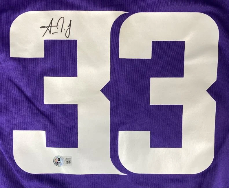 Aaron Jones Signed Minnesota Vikings Purple Nike Game Replica Jersey BAS ITP - Image 2