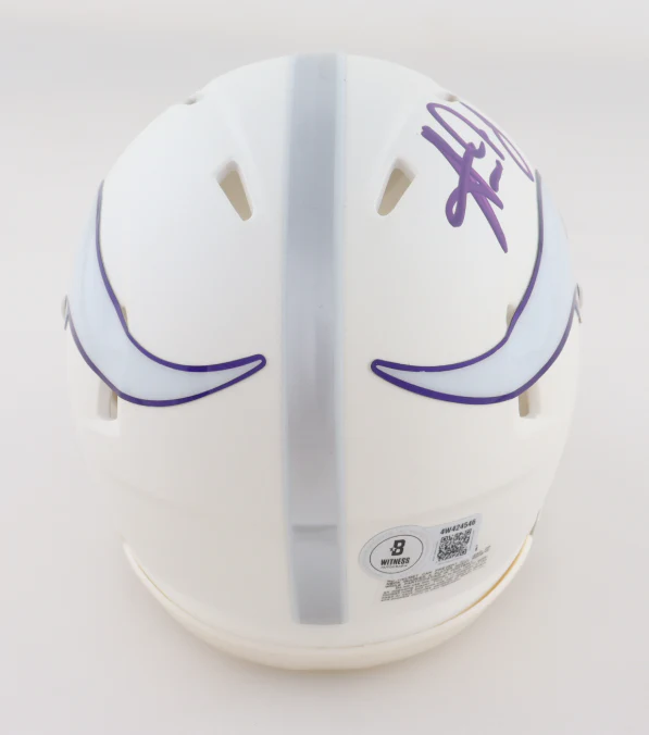 Aaron Jones Signed Vikings Alternative Mini Helmet - Beckett - Image 2