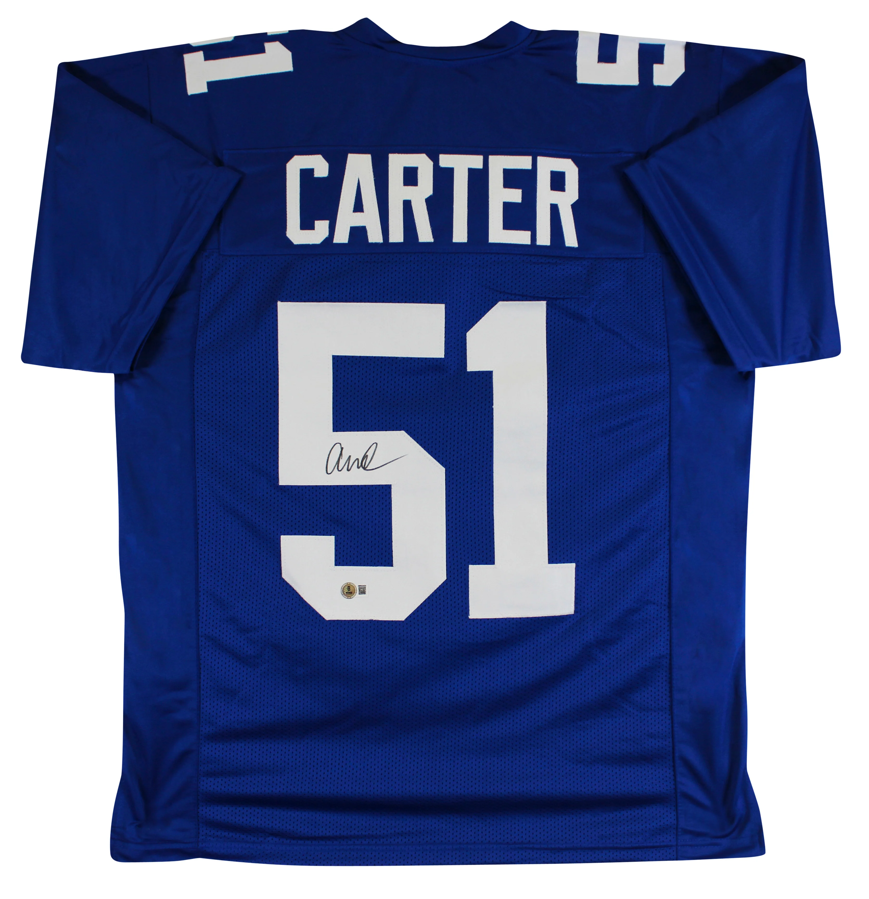 Abdul Carter Authentic Signed Blue Pro Style Jersey Autographed BAS Witnessed - Image 2