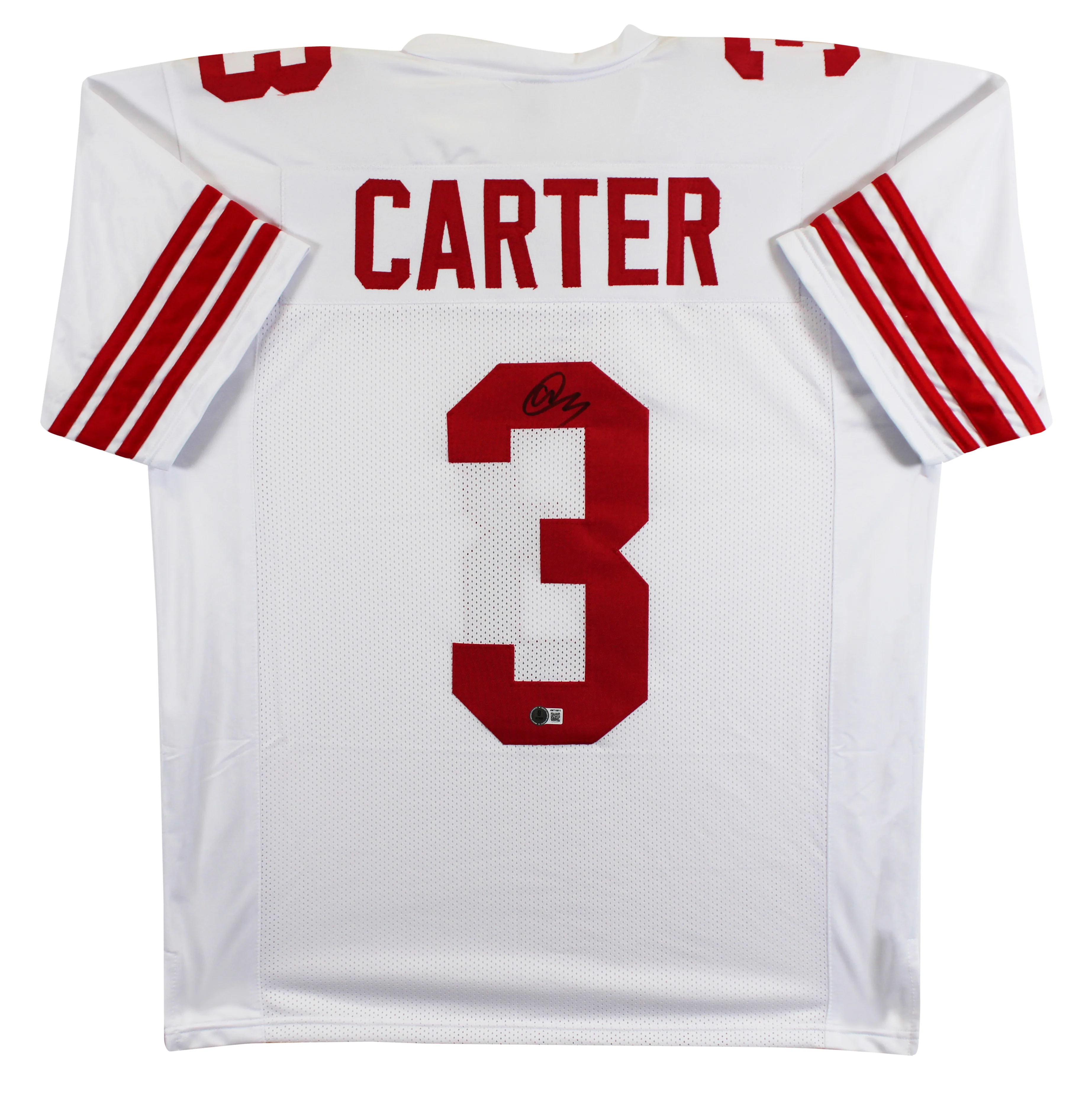 Abdul Carter Authentic Signed White Pro Style Jersey Autographed BAS Witnessed 2 - Image 2