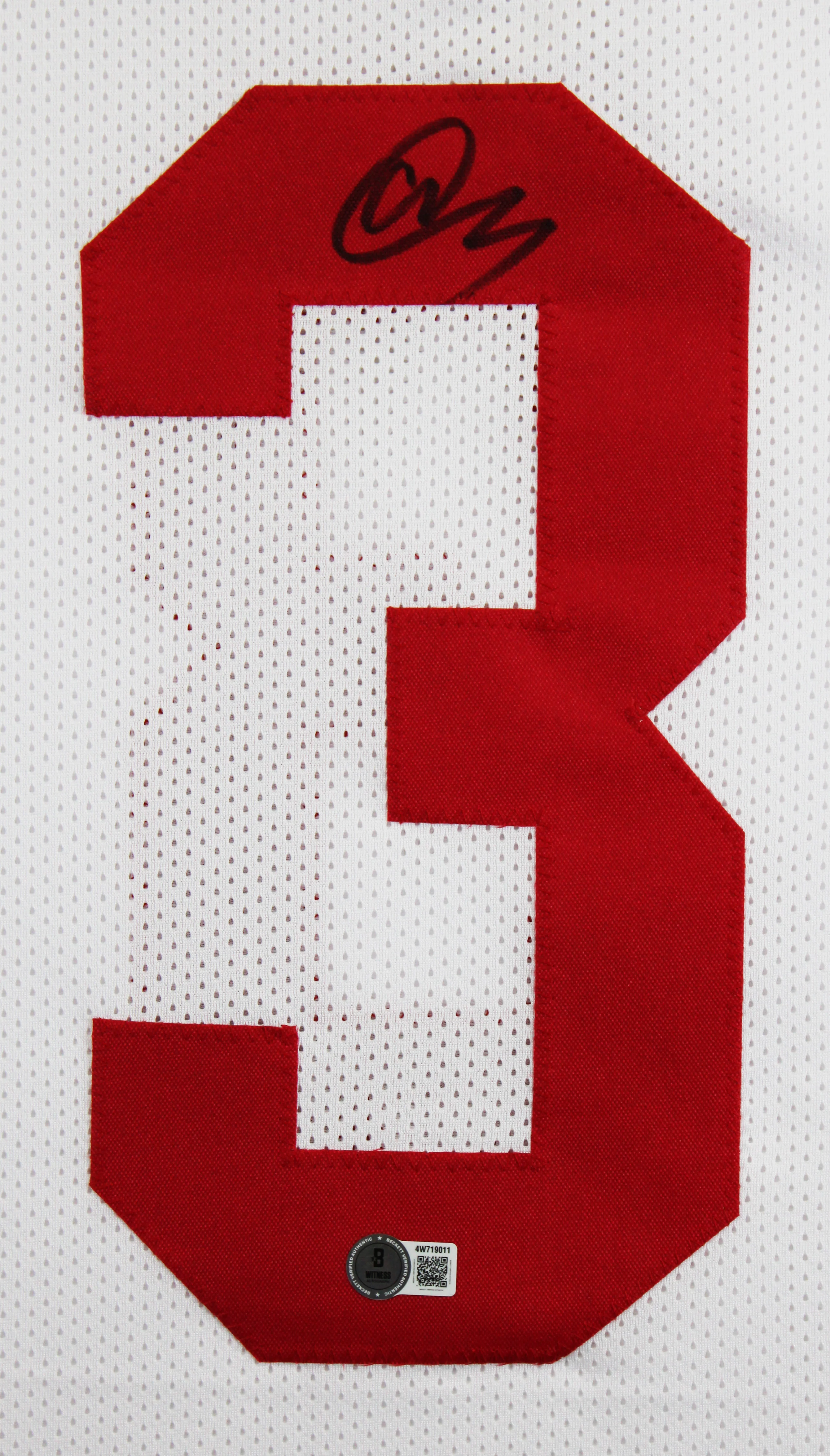 Abdul Carter Authentic Signed White Pro Style Jersey Autographed BAS Witnessed 2 - Image 3