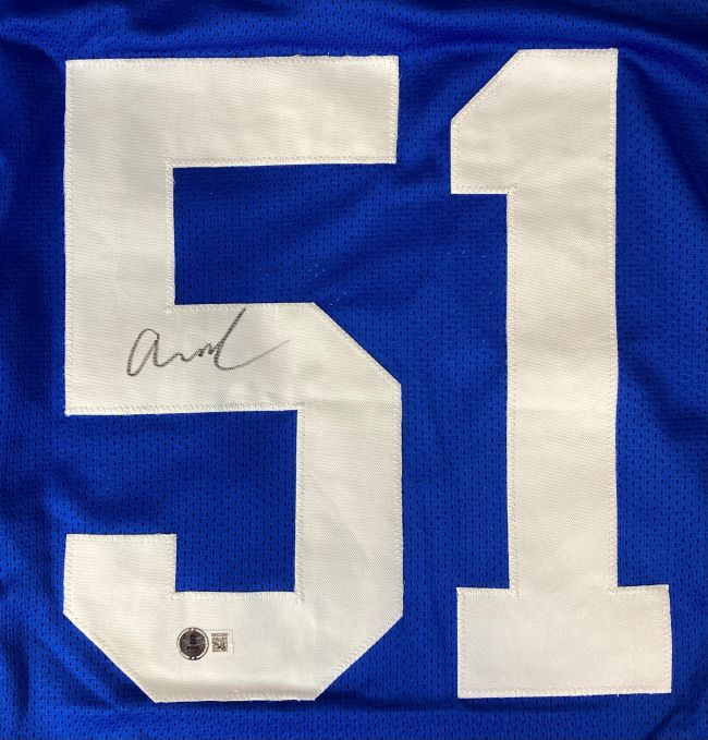 Abdul Carter New York Signed Blue Football Jersey BAS - Image 2