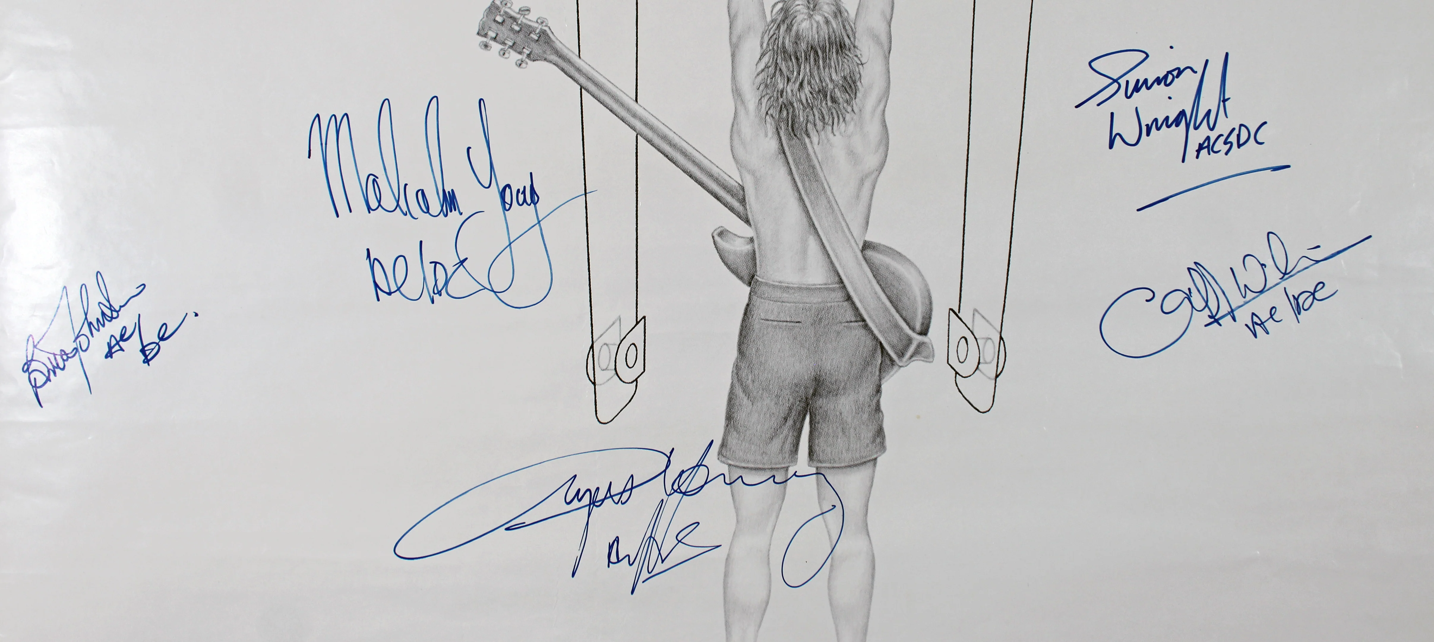 AC/DC (5) Angus, Malcolm, Johnson, Rudd, Williams Signed Poster BAS #AD64154 - Image 3