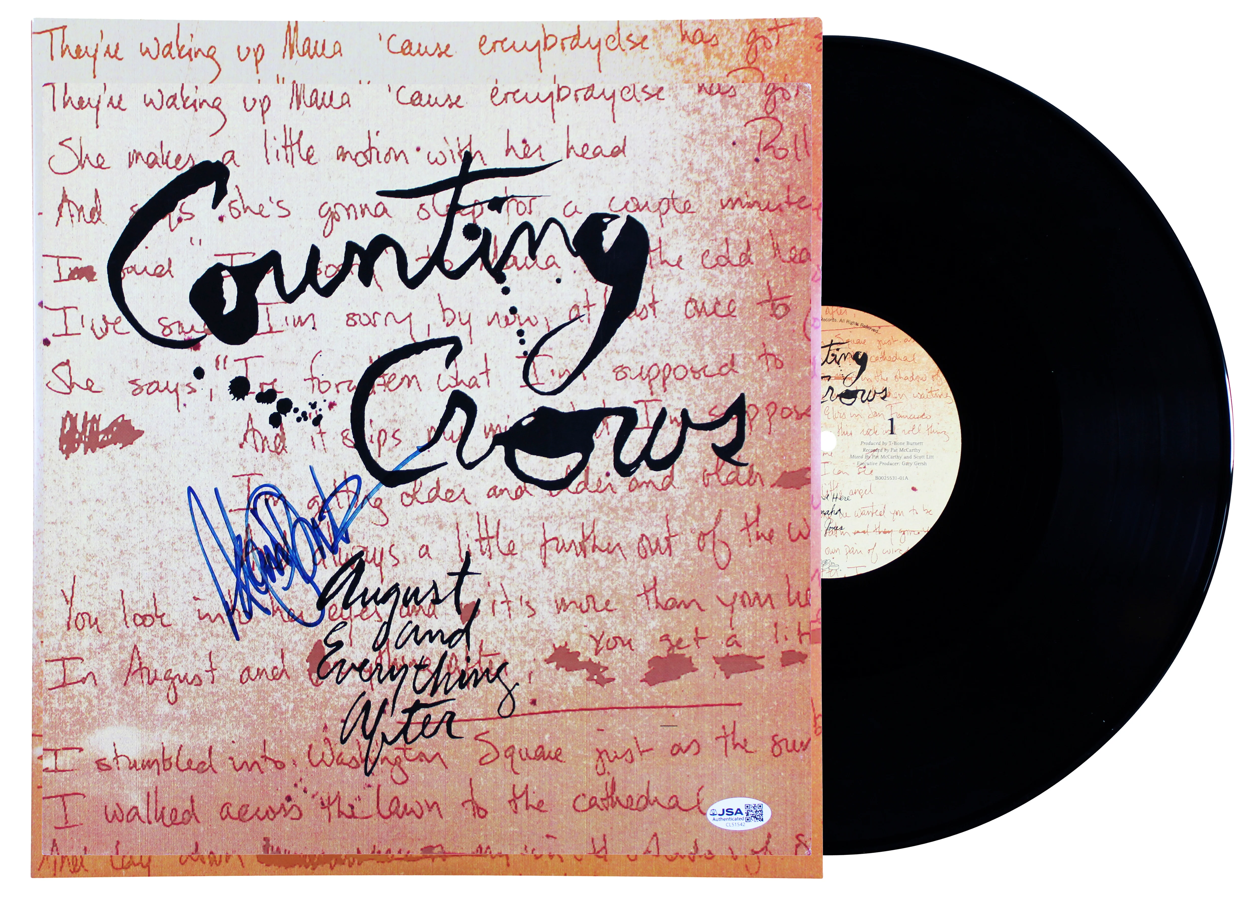 Adam Duritz Counting Crows Signed August and Everything After Album Flat JSA - Image 2