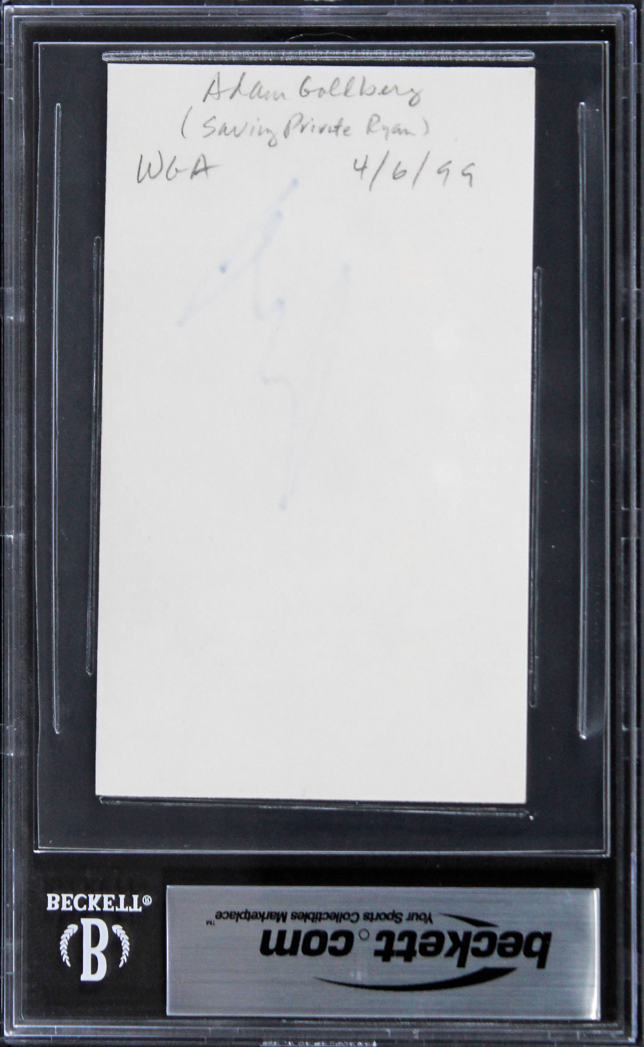 Adam Goldberg Saving Private Ryan Authentic Signed 3x5 Index Card BAS Slabbed 2 - Image 3