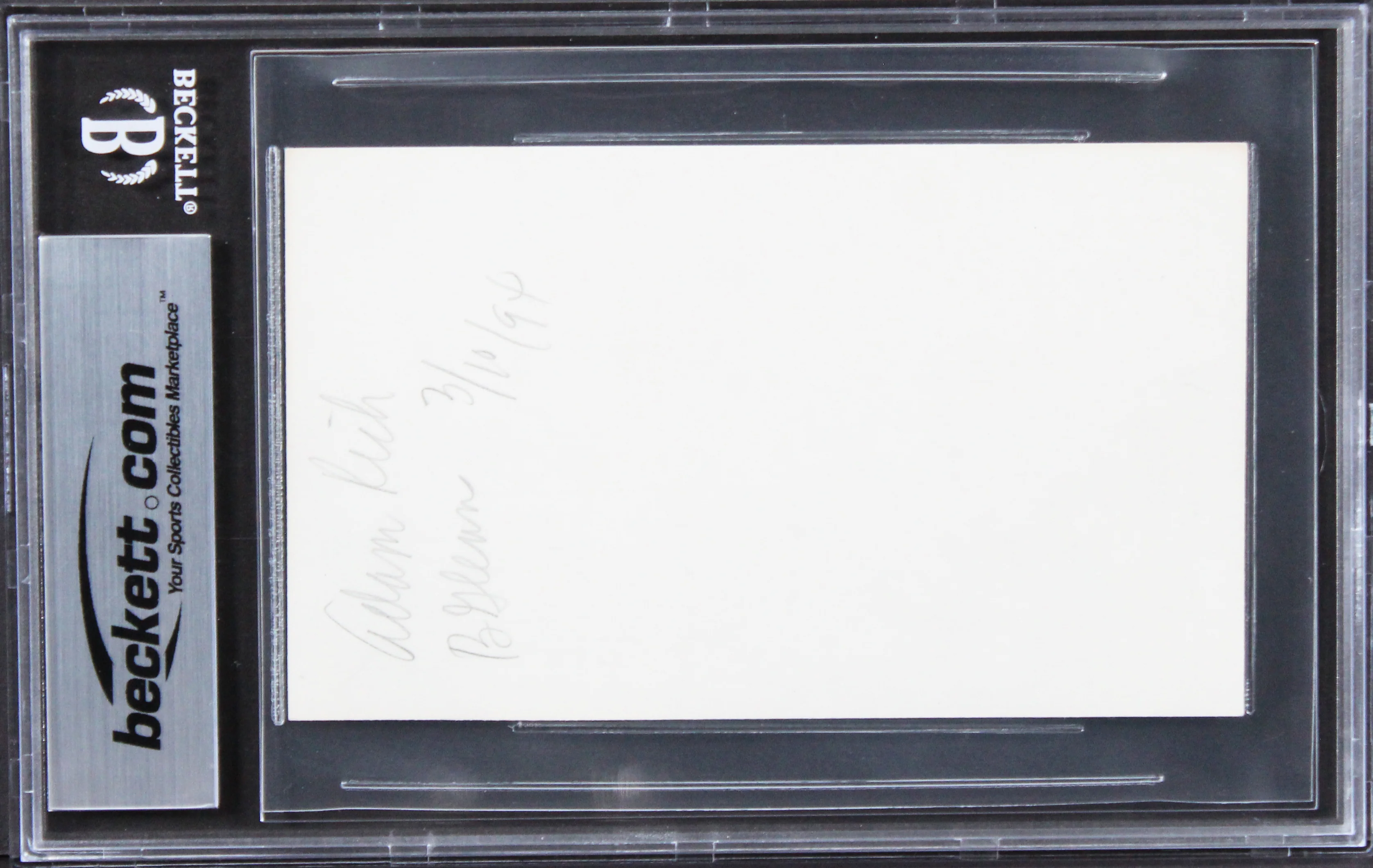 Adam Rich Eight Is Enough "Love & Peace" Signed 3x5 Index Card BAS Slabbed - Image 3