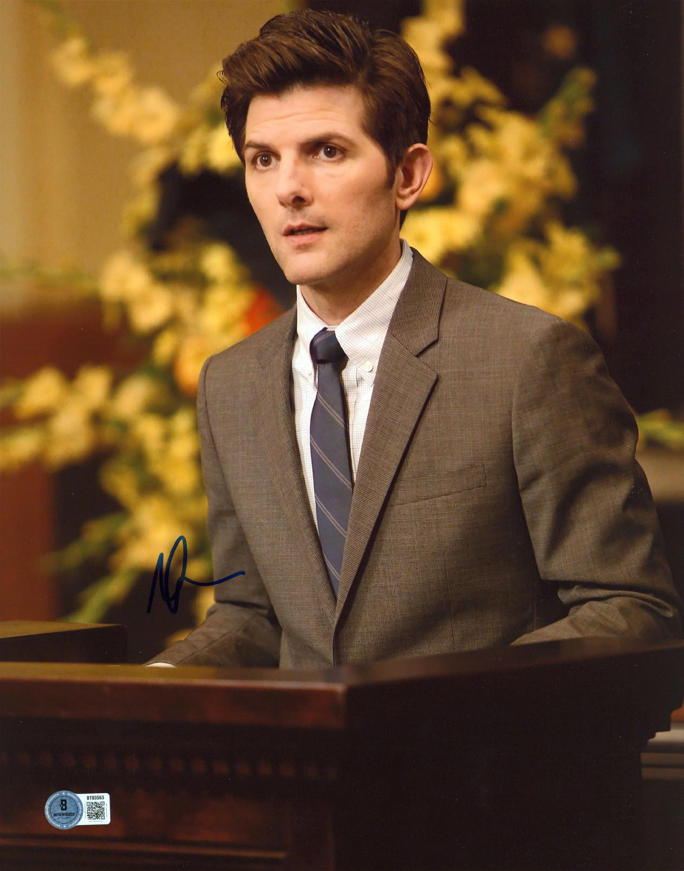 Adam Scott Parks & Recreation Authentic Signed 11x14 Vertical Photo BAS #BT03563 - Image 2