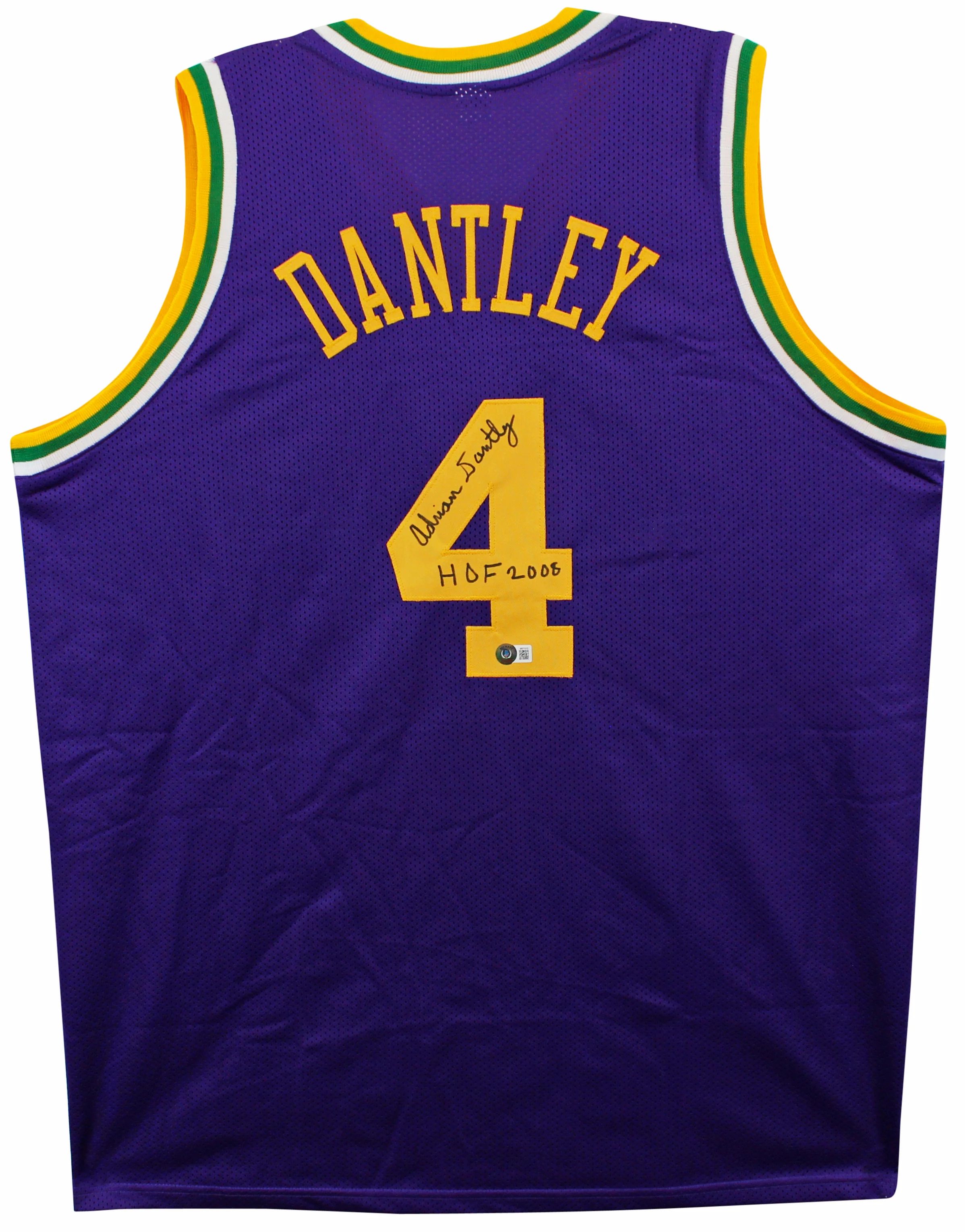 Adrian Dantley "HOF 08" Authentic Signed Purple Pro Style Jersey BAS Witnessed - Image 2