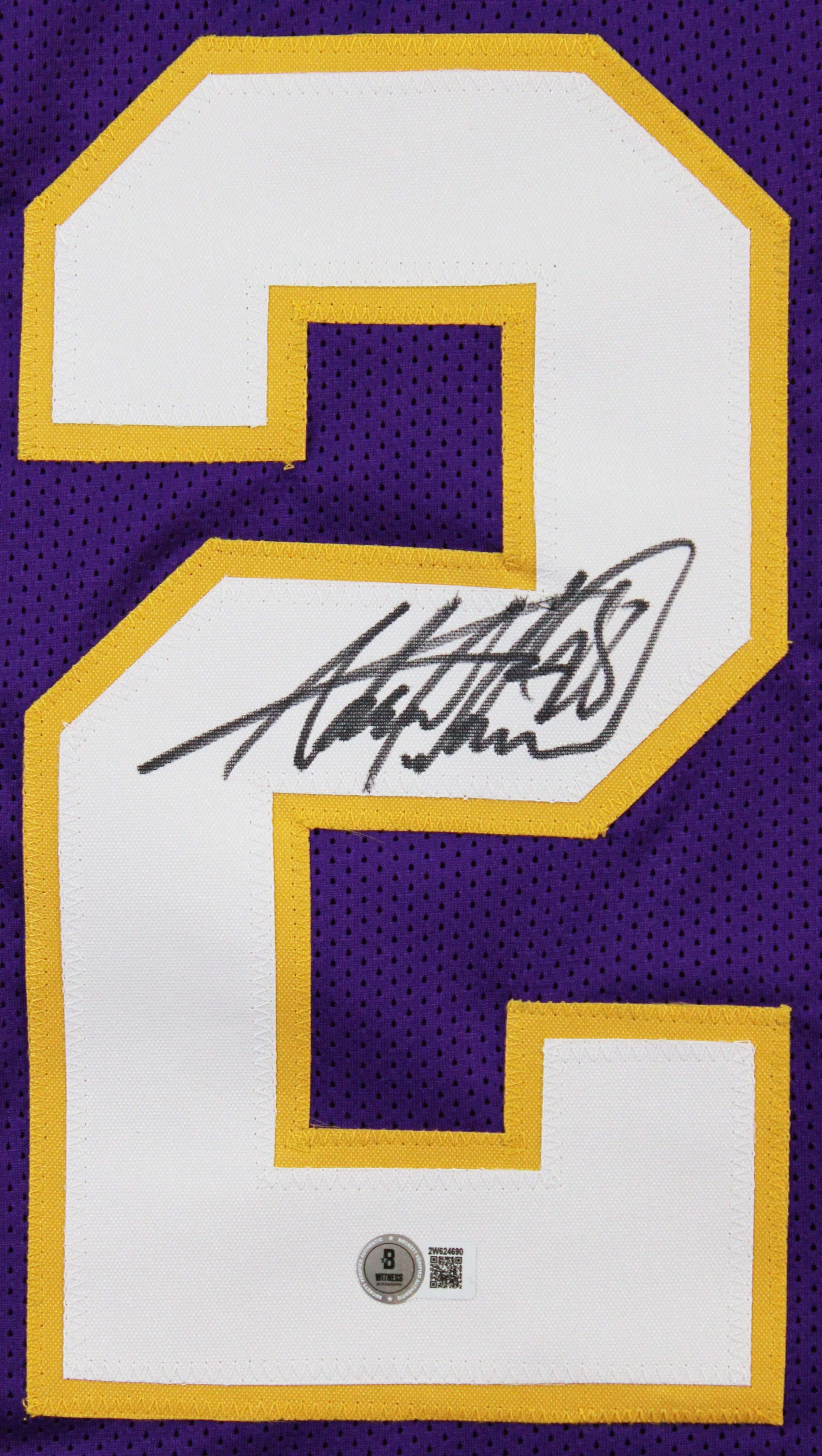 Adrian Peterson "All Damn Day" Signed Purple Pro Style Jersey BAS Witnessed - Image 4