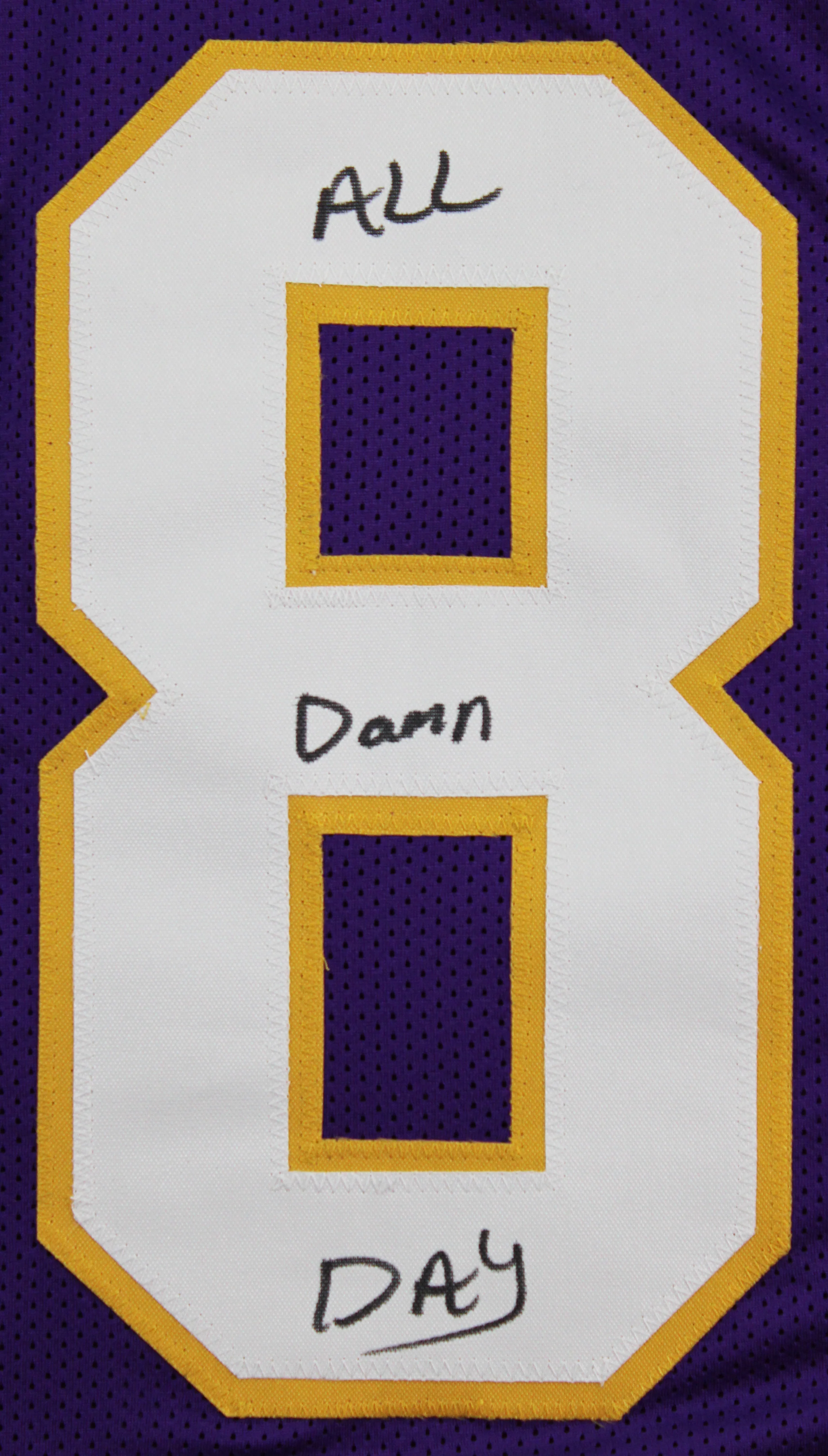 Adrian Peterson "All Damn Day" Signed Purple Pro Style Jersey BAS Witnessed - Image 5