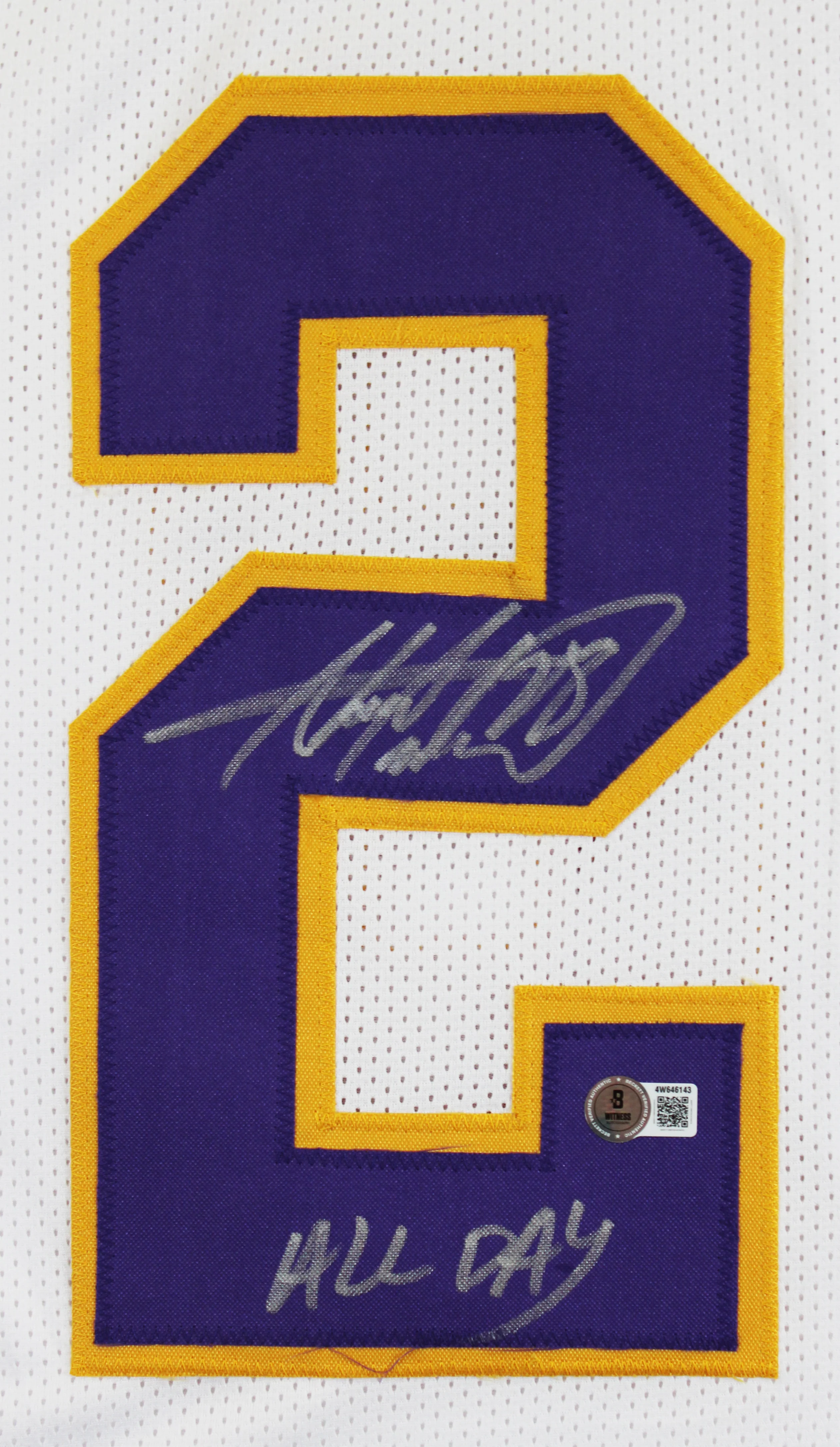 Adrian Peterson "All Day" Authentic Signed White Pro Style Jersey BAS Witnessed - Image 3