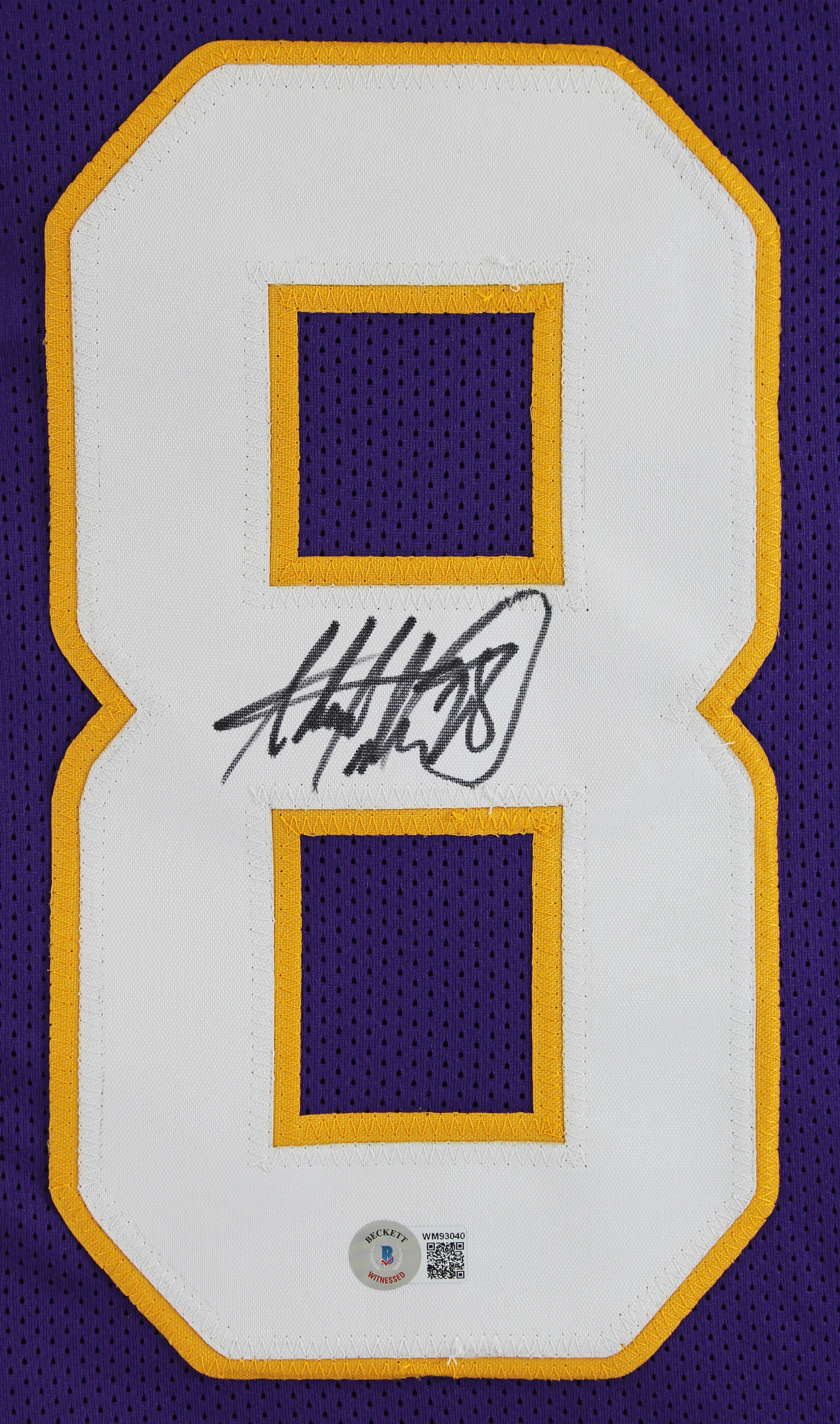 Adrian Peterson Authentic Signed Purple Pro Style Jersey Autographed BAS Witness - Image 3