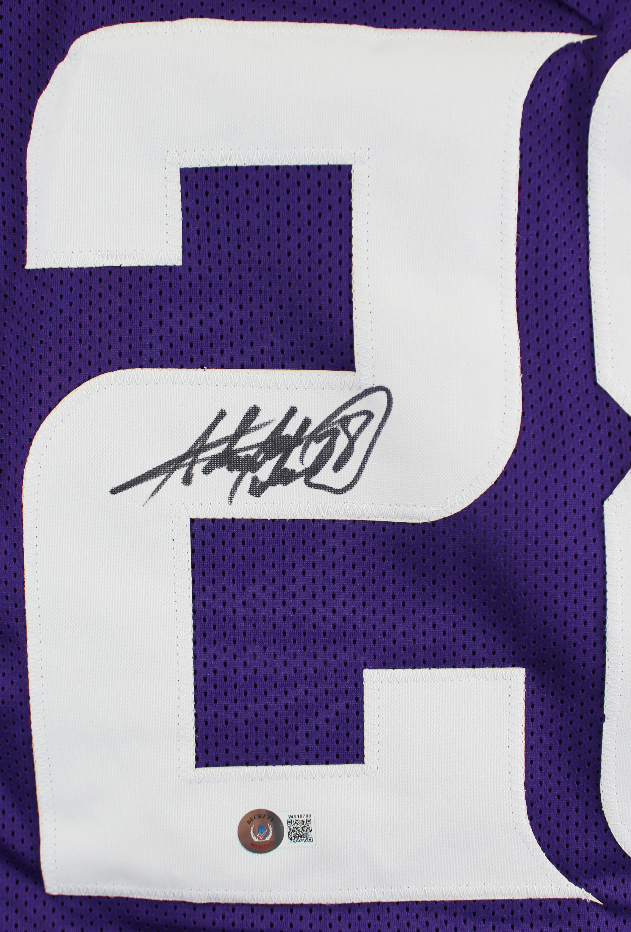 Adrian Peterson Authentic Signed Purple Pro Style Jersey BAS Witnessed - Image 3
