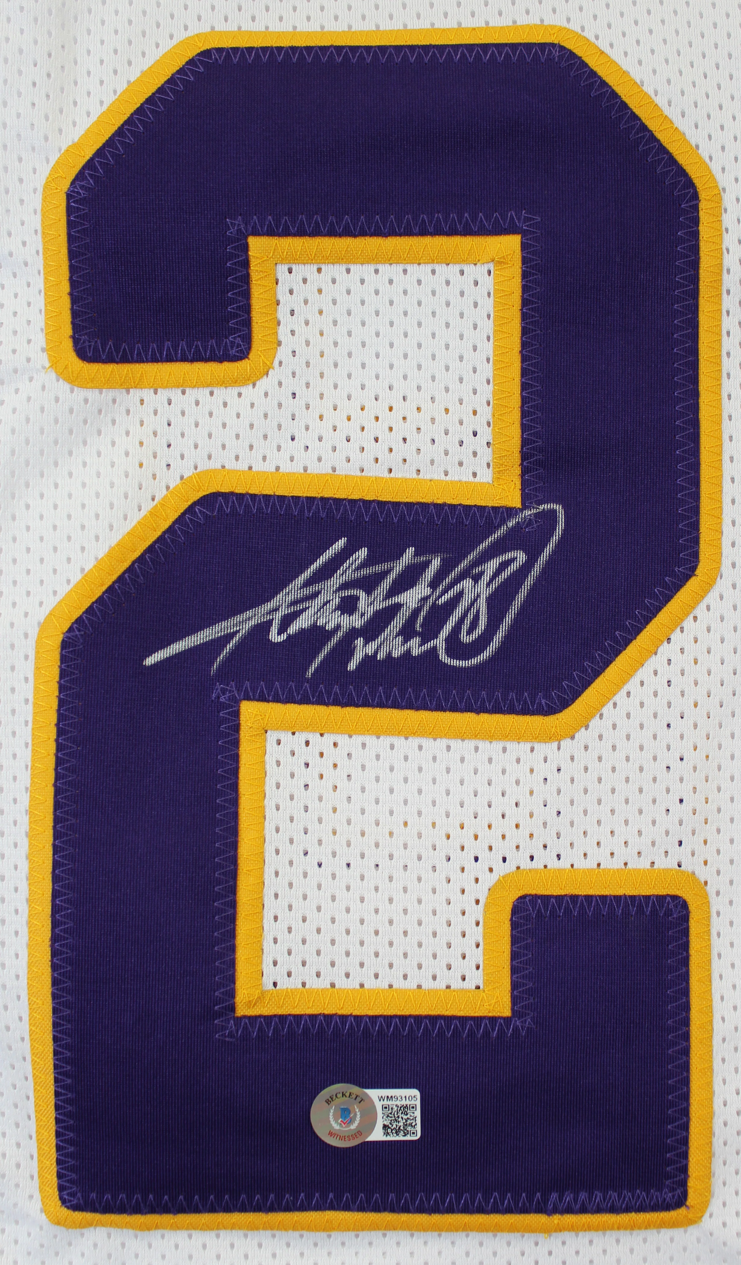 Adrian Peterson Authentic Signed White Pro Style Jersey BAS Witnessed 2 - Image 3